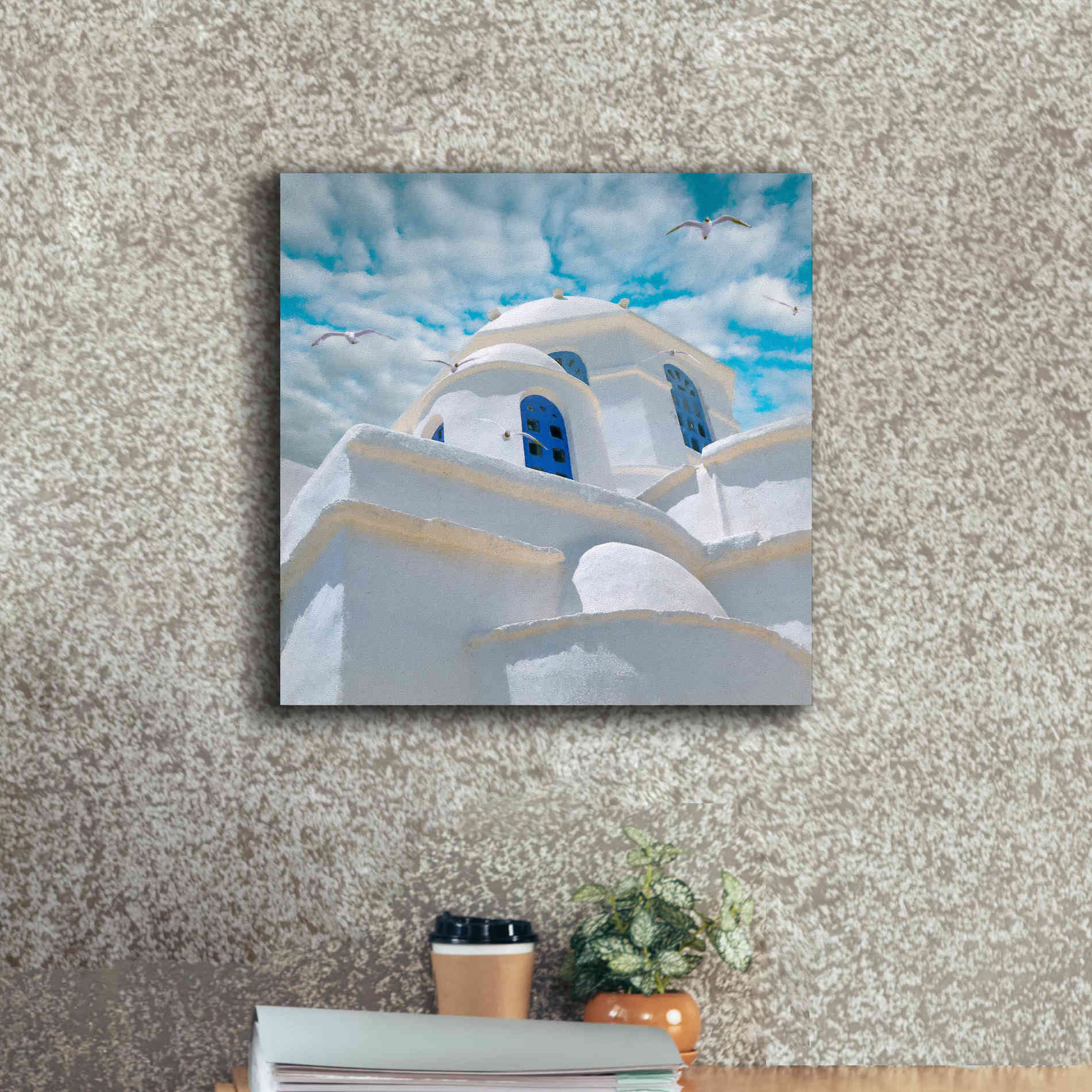 'Grecianblue Three' by Steve Hunziker Giclee Canvas Wall Art,18 x 18