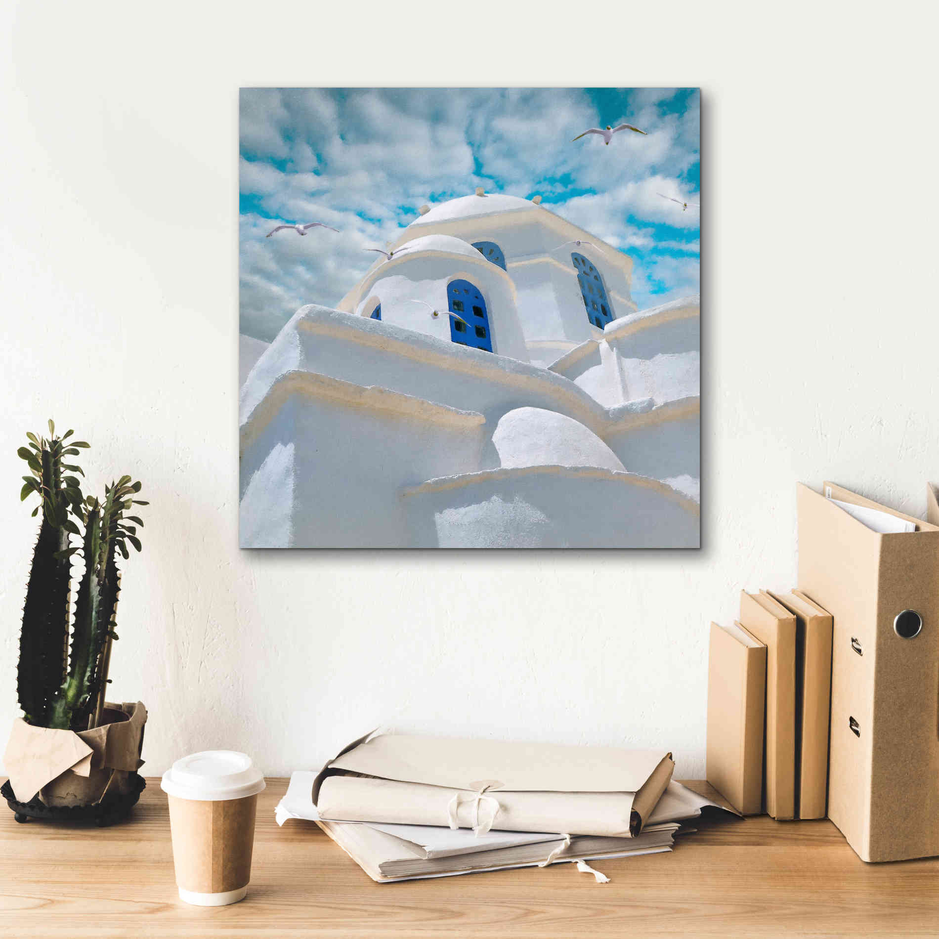 'Grecianblue Three' by Steve Hunziker Giclee Canvas Wall Art,18 x 18