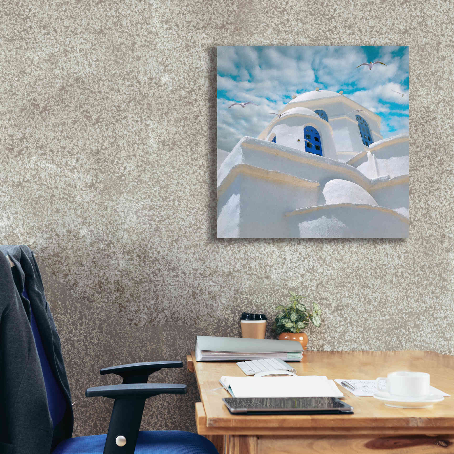 'Grecianblue Three' by Steve Hunziker Giclee Canvas Wall Art,26 x 26