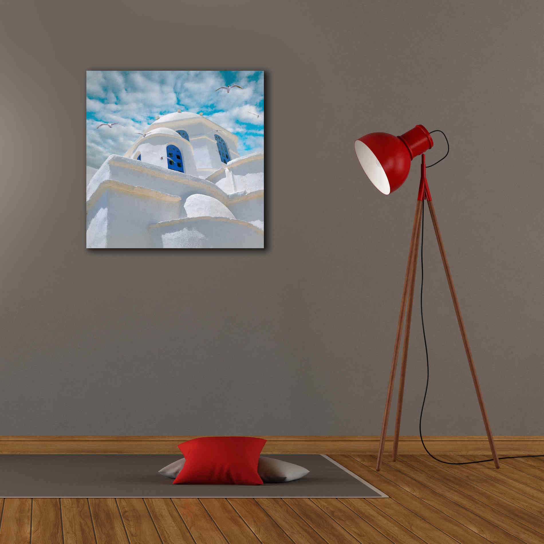 'Grecianblue Three' by Steve Hunziker Giclee Canvas Wall Art,26 x 26