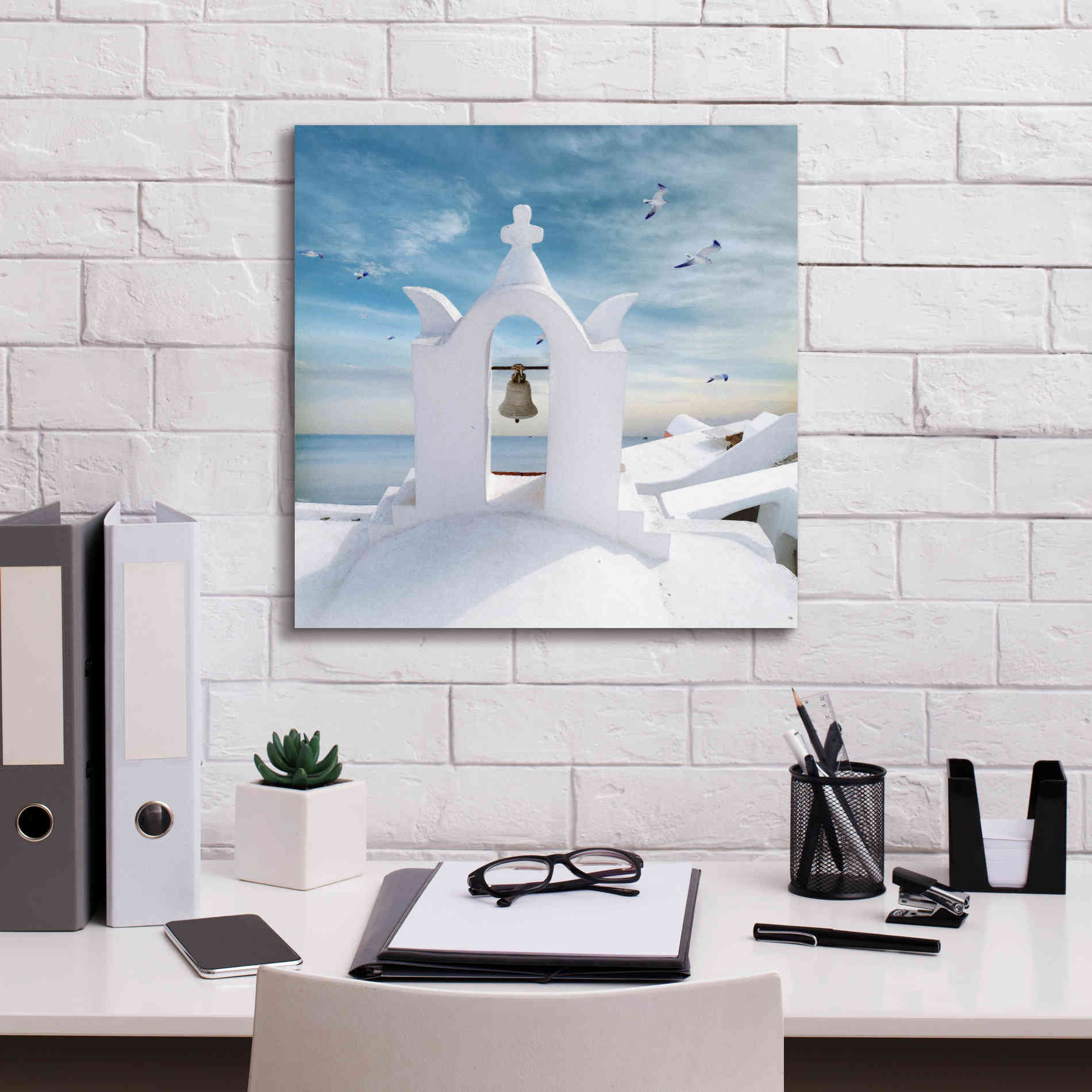 'Grecianblue Two' by Steve Hunziker Giclee Canvas Wall Art,18 x 18