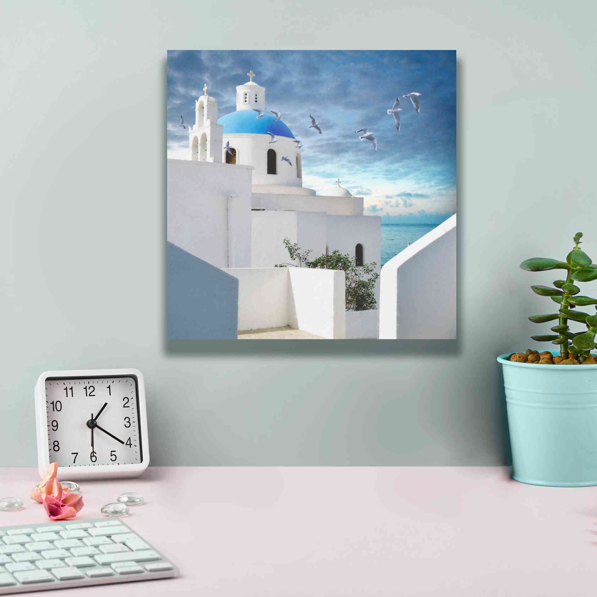 'Grecianblue One' by Steve Hunziker Giclee Canvas Wall Art,12 x 12