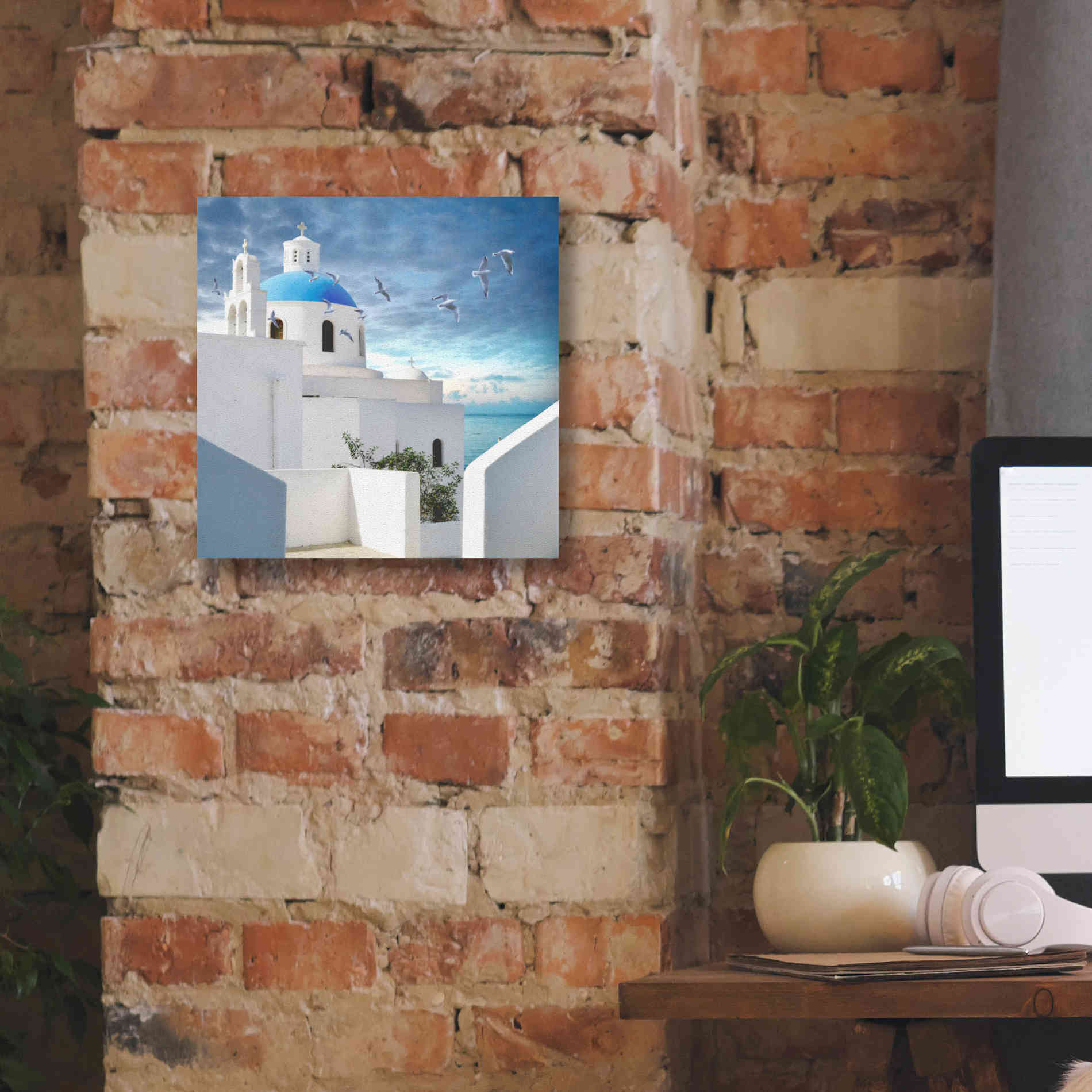 'Grecianblue One' by Steve Hunziker Giclee Canvas Wall Art,12 x 12