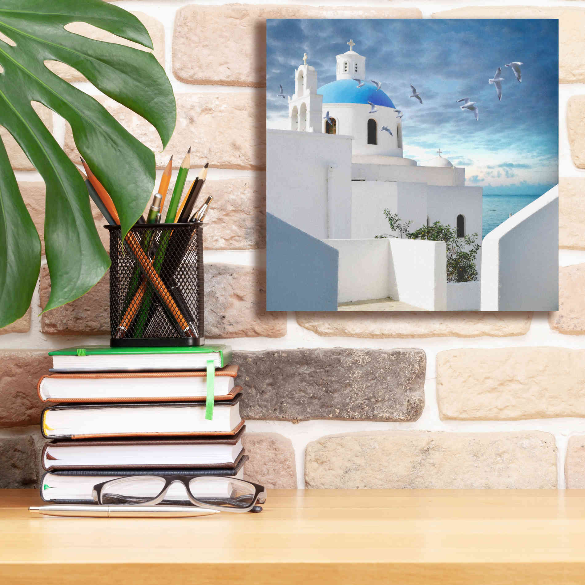 'Grecianblue One' by Steve Hunziker Giclee Canvas Wall Art,12 x 12