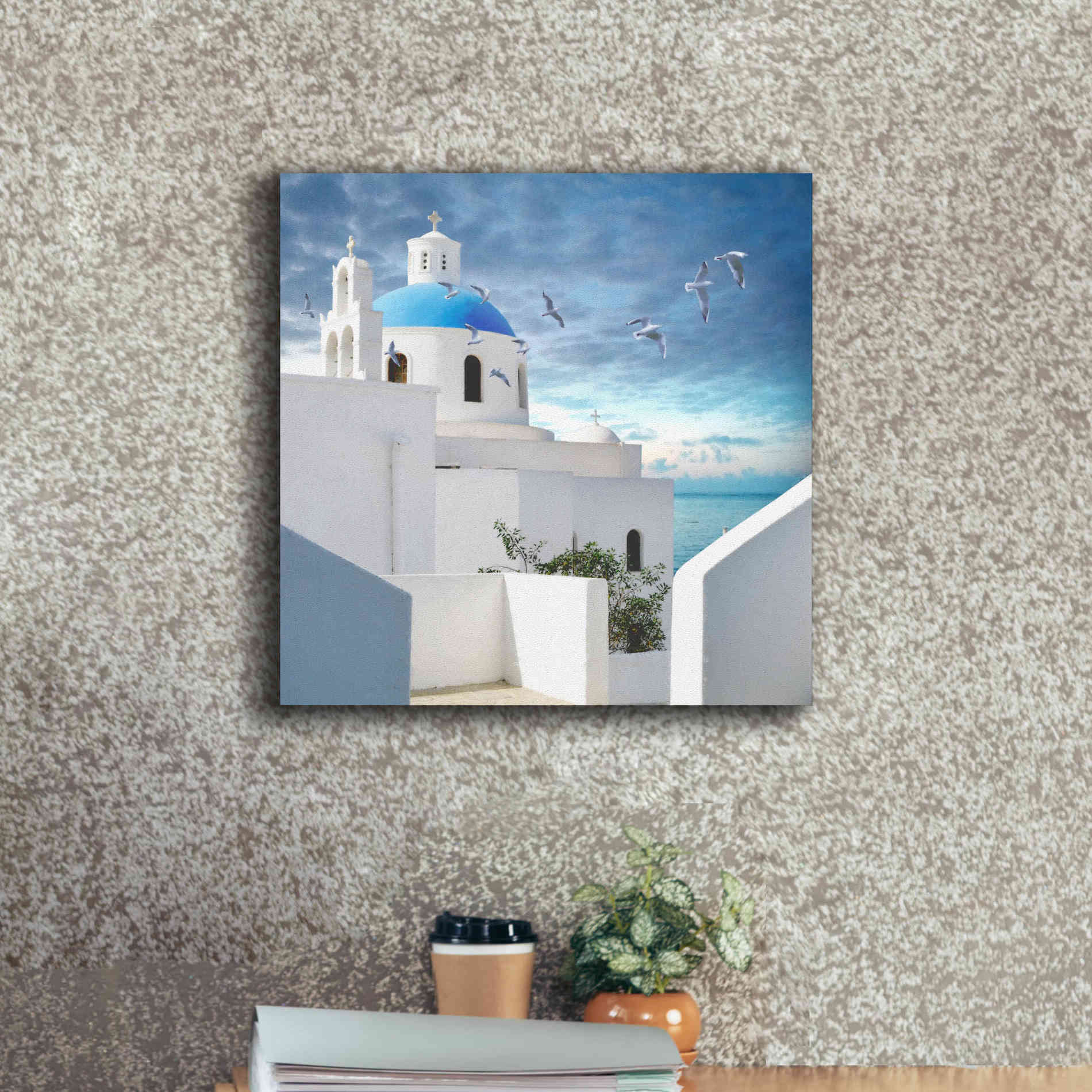 'Grecianblue One' by Steve Hunziker Giclee Canvas Wall Art,18 x 18