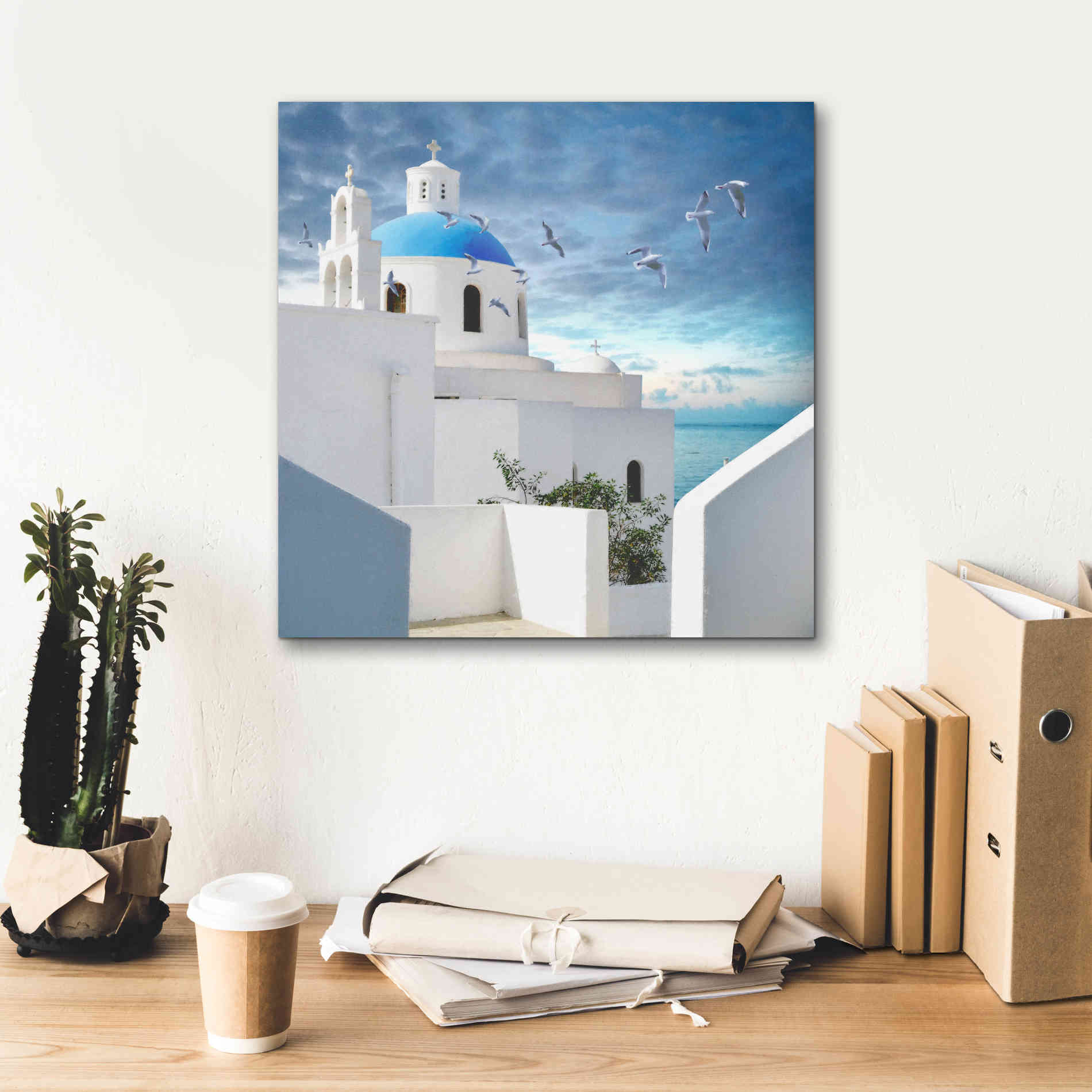 'Grecianblue One' by Steve Hunziker Giclee Canvas Wall Art,18 x 18