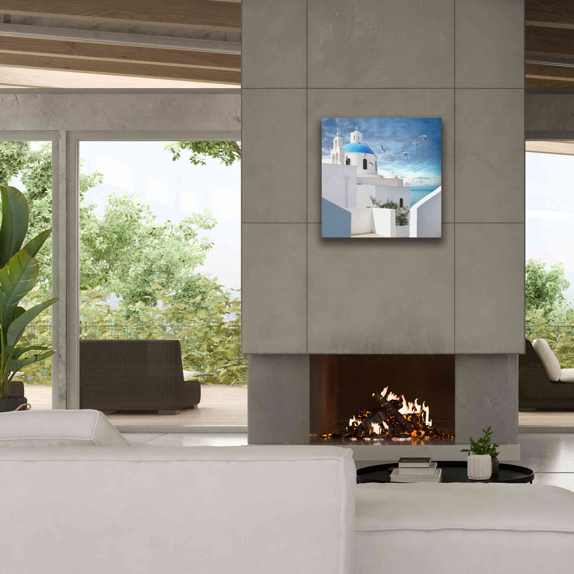 'Grecianblue One' by Steve Hunziker Giclee Canvas Wall Art,26 x 26