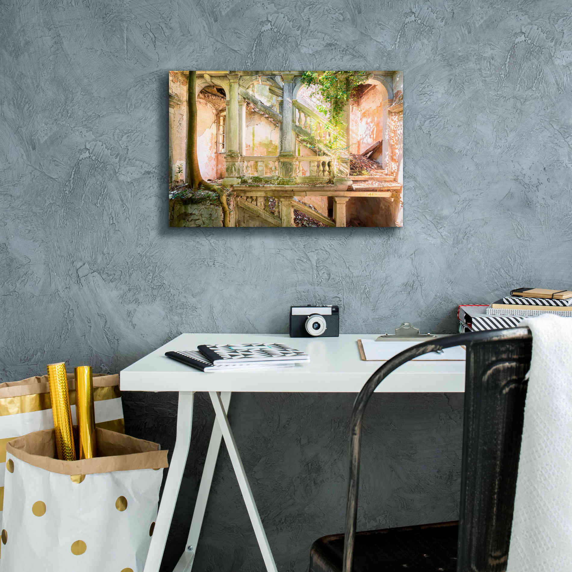 'Poetic Villa Ruin' by Roman Robroek Giclee Canvas Wall Art,18 x 12