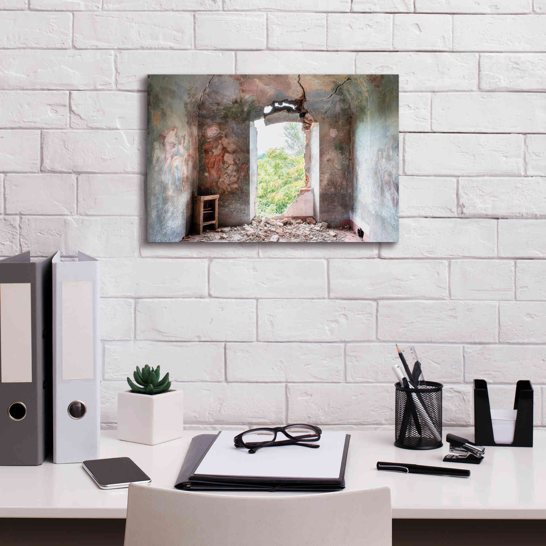 'Crack In The Wall' by Roman Robroek Giclee Canvas Wall Art,18 x 12