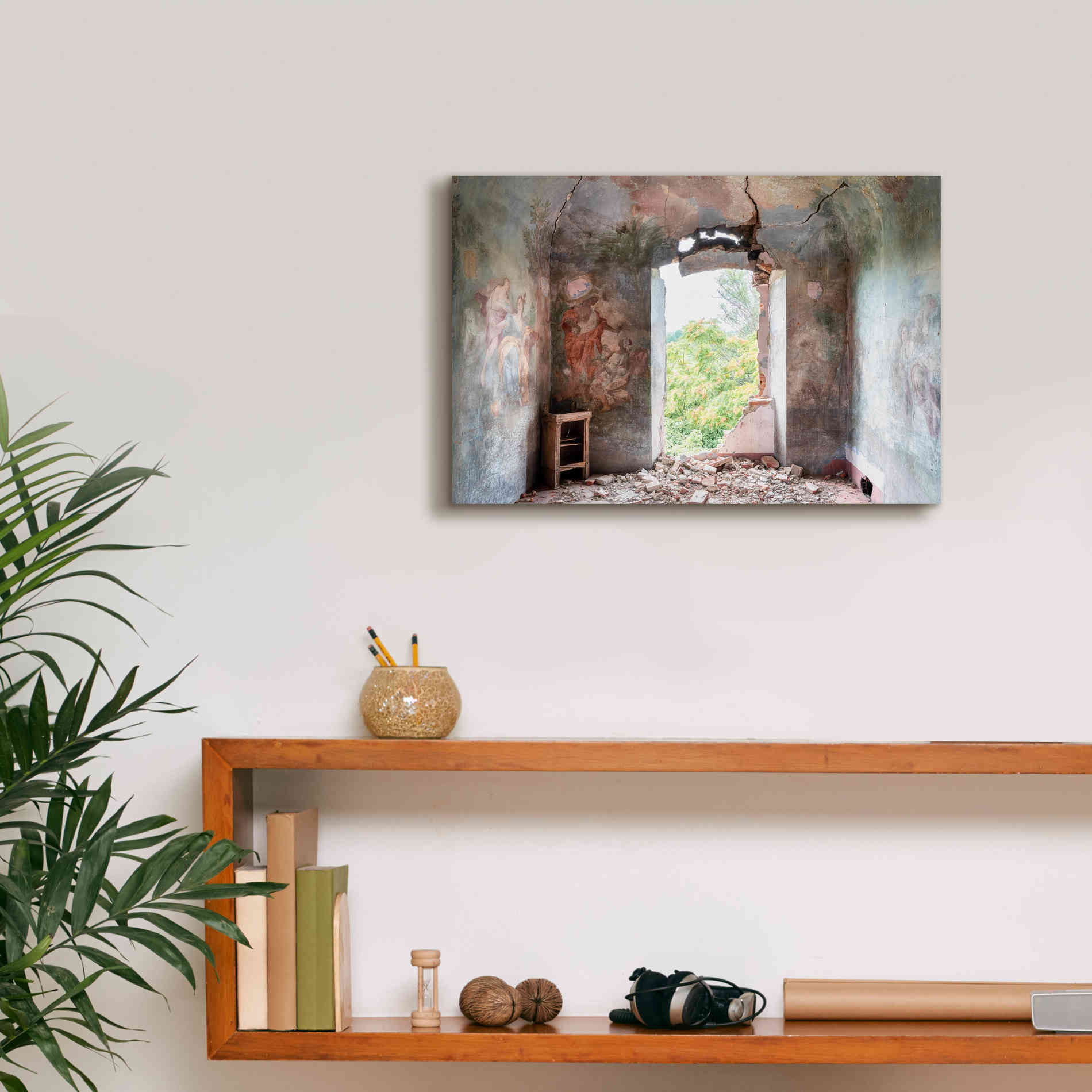 'Crack In The Wall' by Roman Robroek Giclee Canvas Wall Art,18 x 12