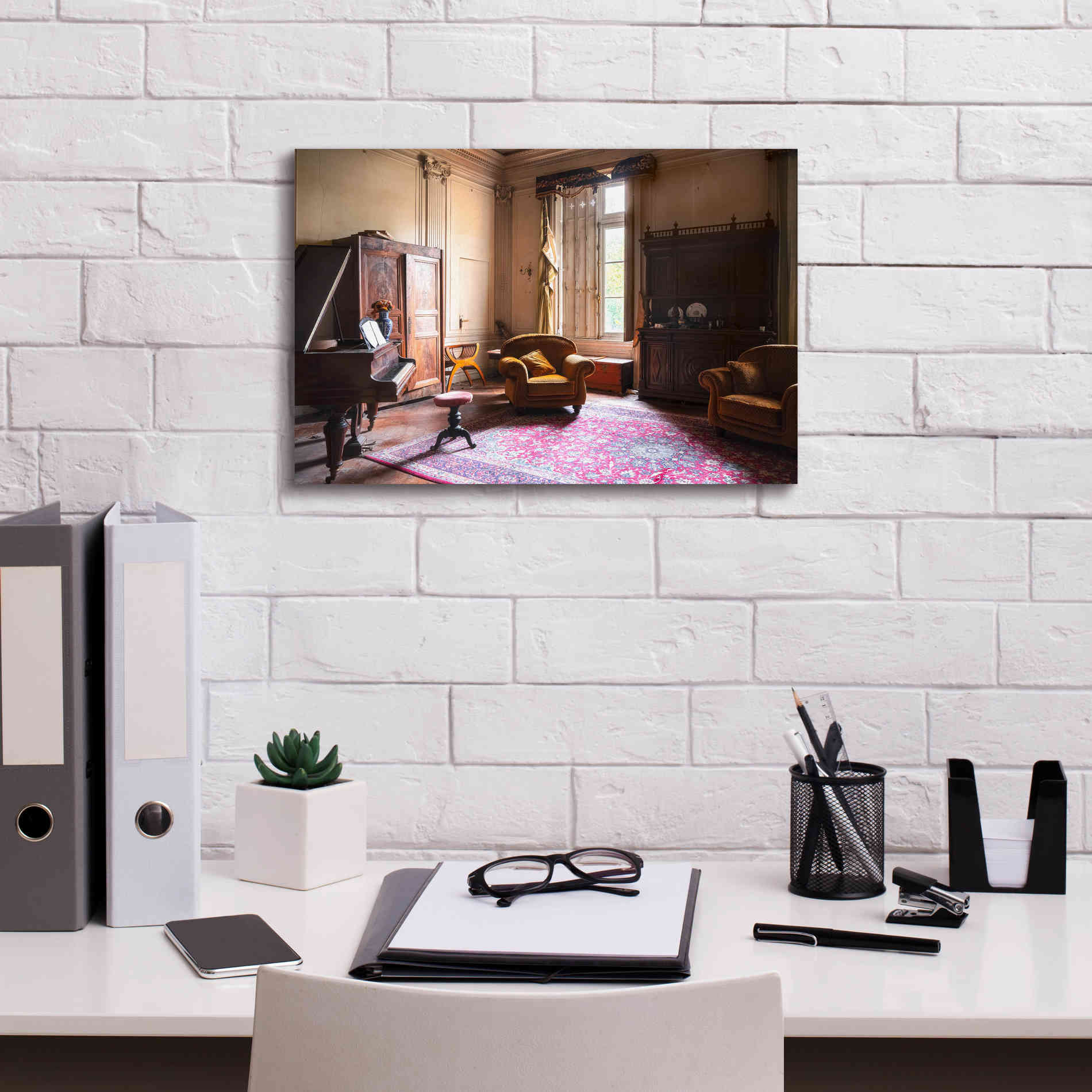 'Piano Castle' by Roman Robroek Giclee Canvas Wall Art,18 x 12