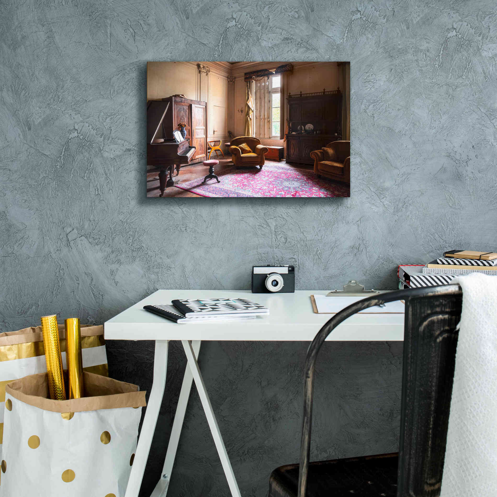 'Piano Castle' by Roman Robroek Giclee Canvas Wall Art,18 x 12