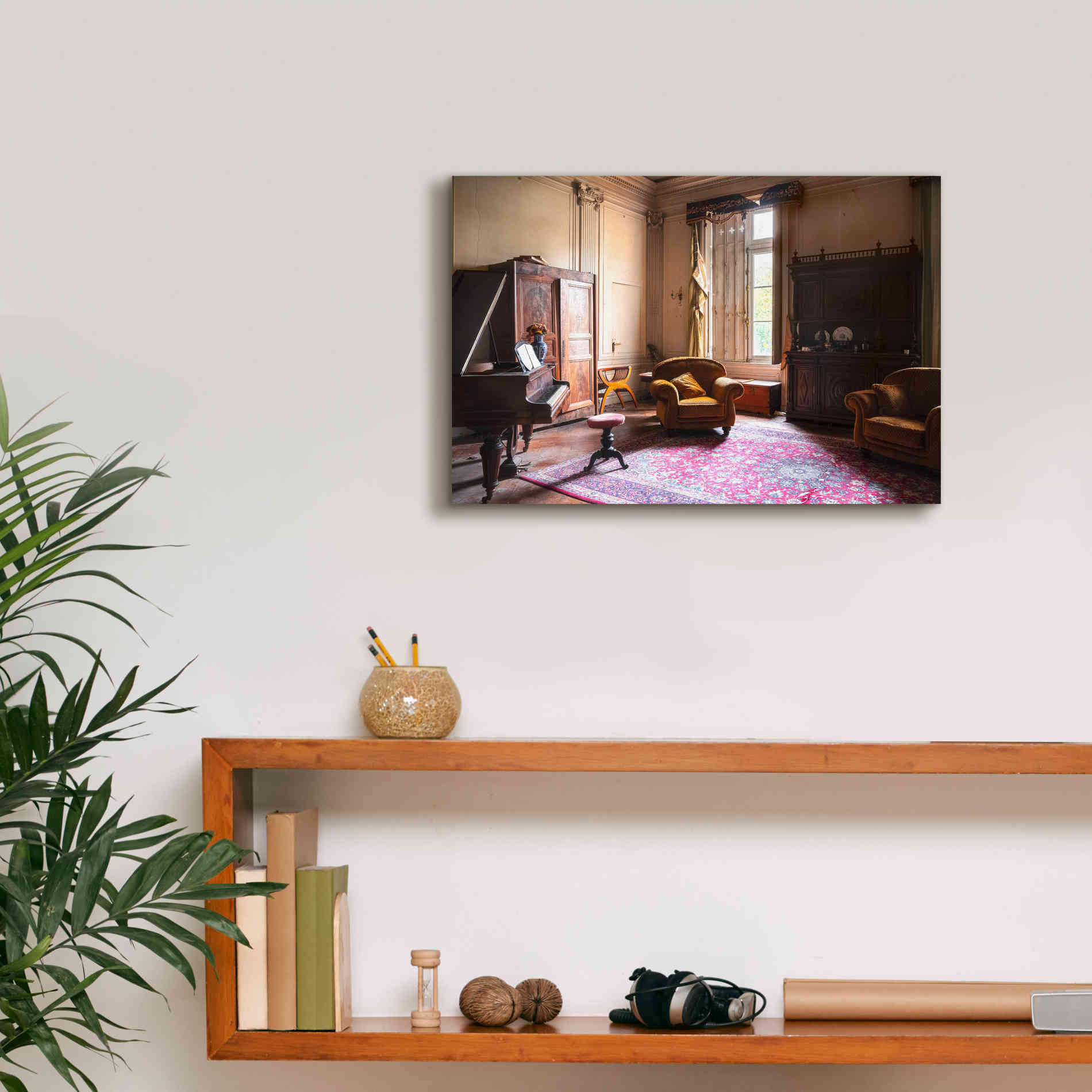 'Piano Castle' by Roman Robroek Giclee Canvas Wall Art,18 x 12