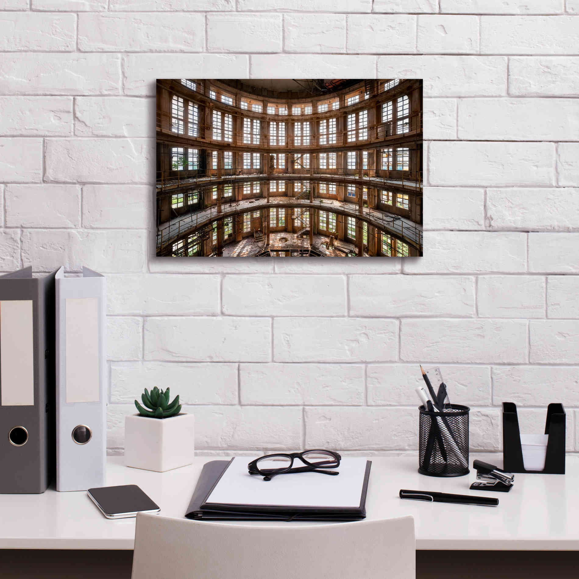 'Industrial Tower' by Roman Robroek Giclee Canvas Wall Art,18 x 12