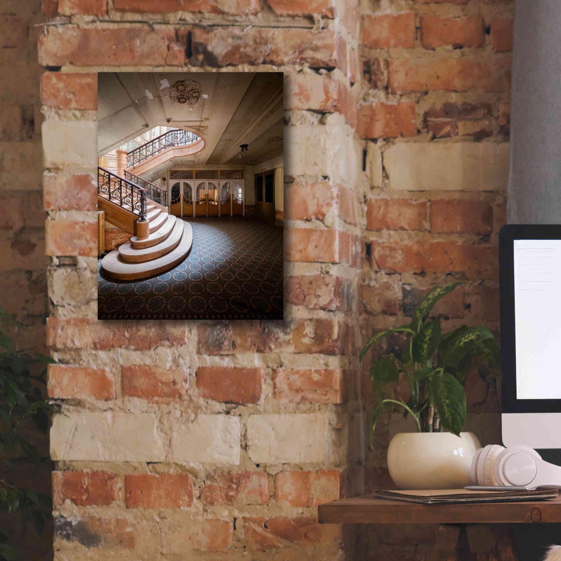 'Stairs From The Side' by Roman Robroek Giclee Canvas Wall Art,12 x 16