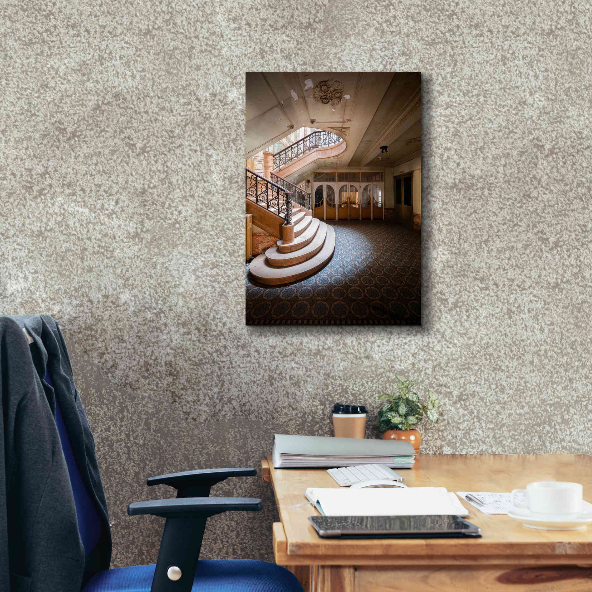 'Stairs From The Side' by Roman Robroek Giclee Canvas Wall Art,18 x 26