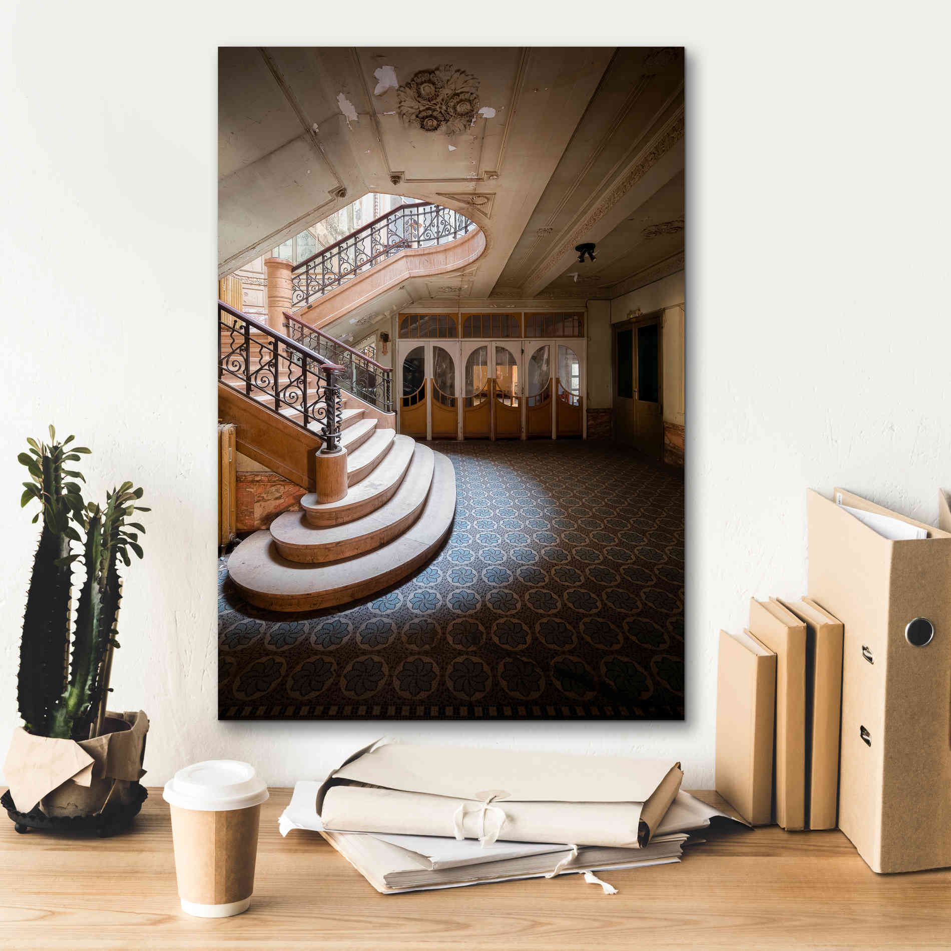 'Stairs From The Side' by Roman Robroek Giclee Canvas Wall Art,18 x 26