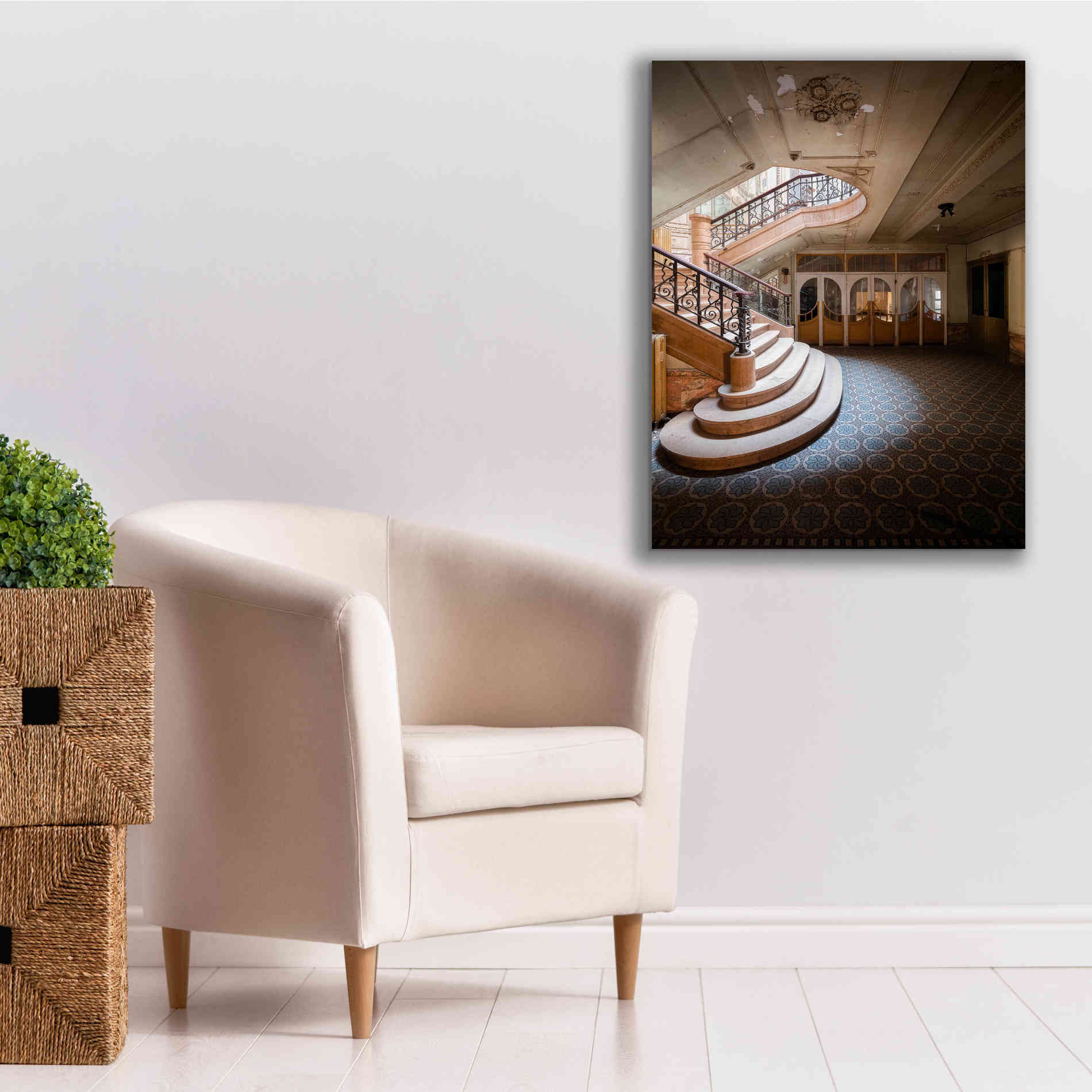 'Stairs From The Side' by Roman Robroek Giclee Canvas Wall Art,26 x 34