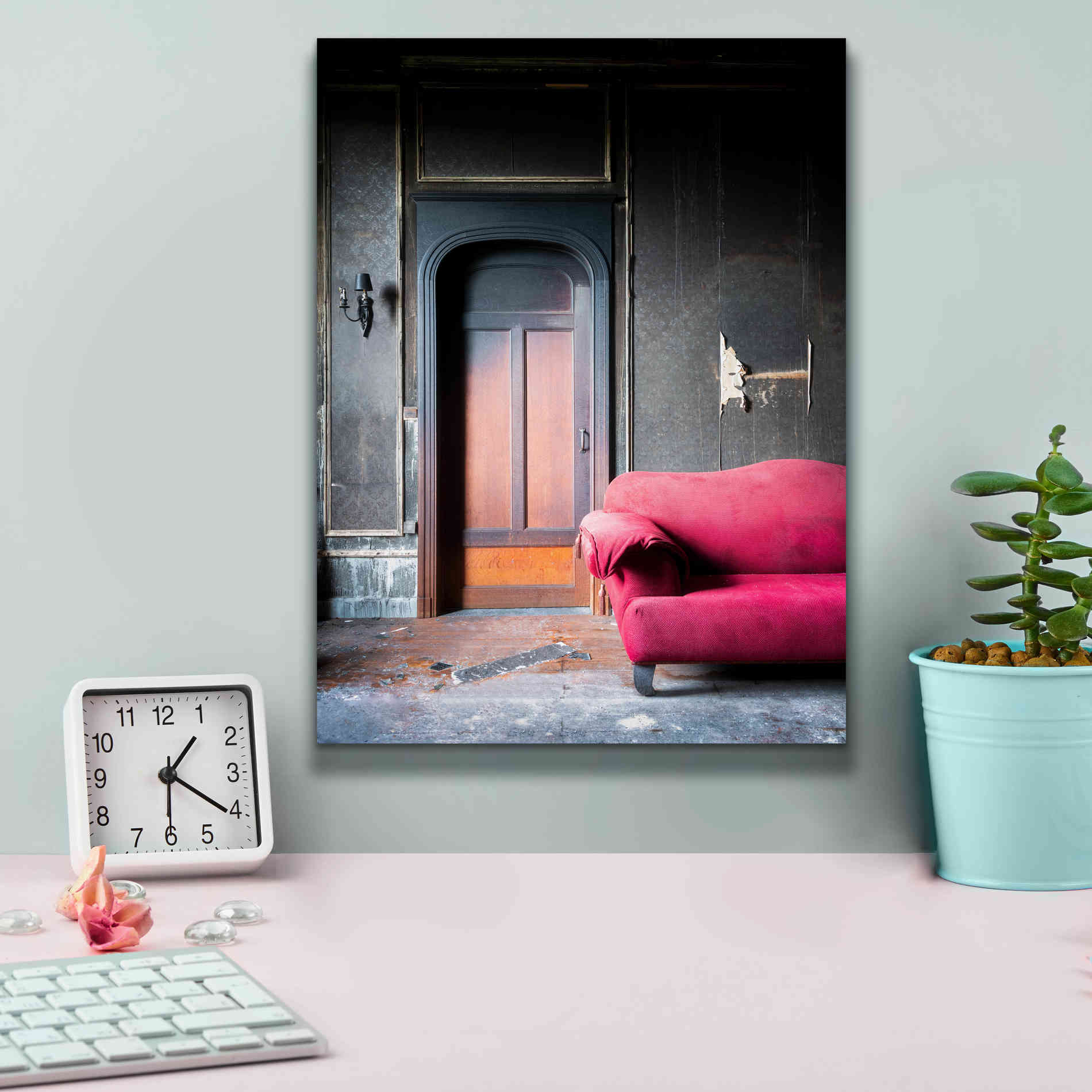 'Burned Bedroom' by Roman Robroek Giclee Canvas Wall Art,12 x 16