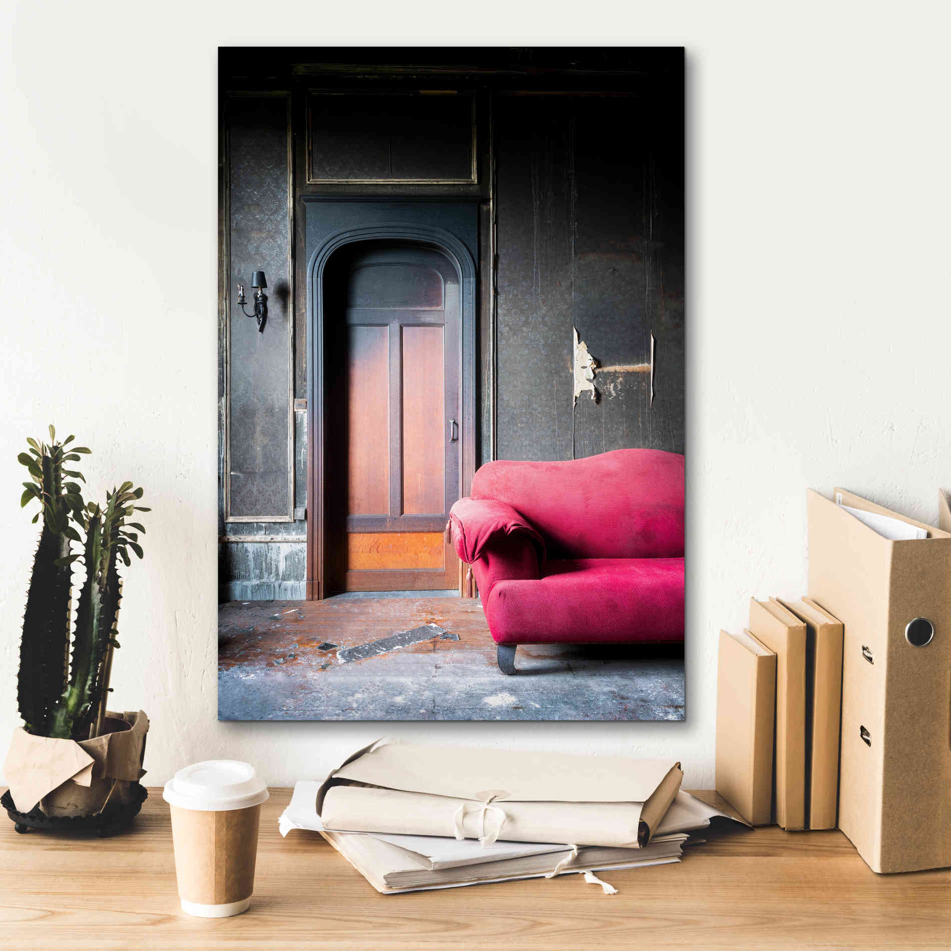 'Burned Bedroom' by Roman Robroek Giclee Canvas Wall Art,18 x 26