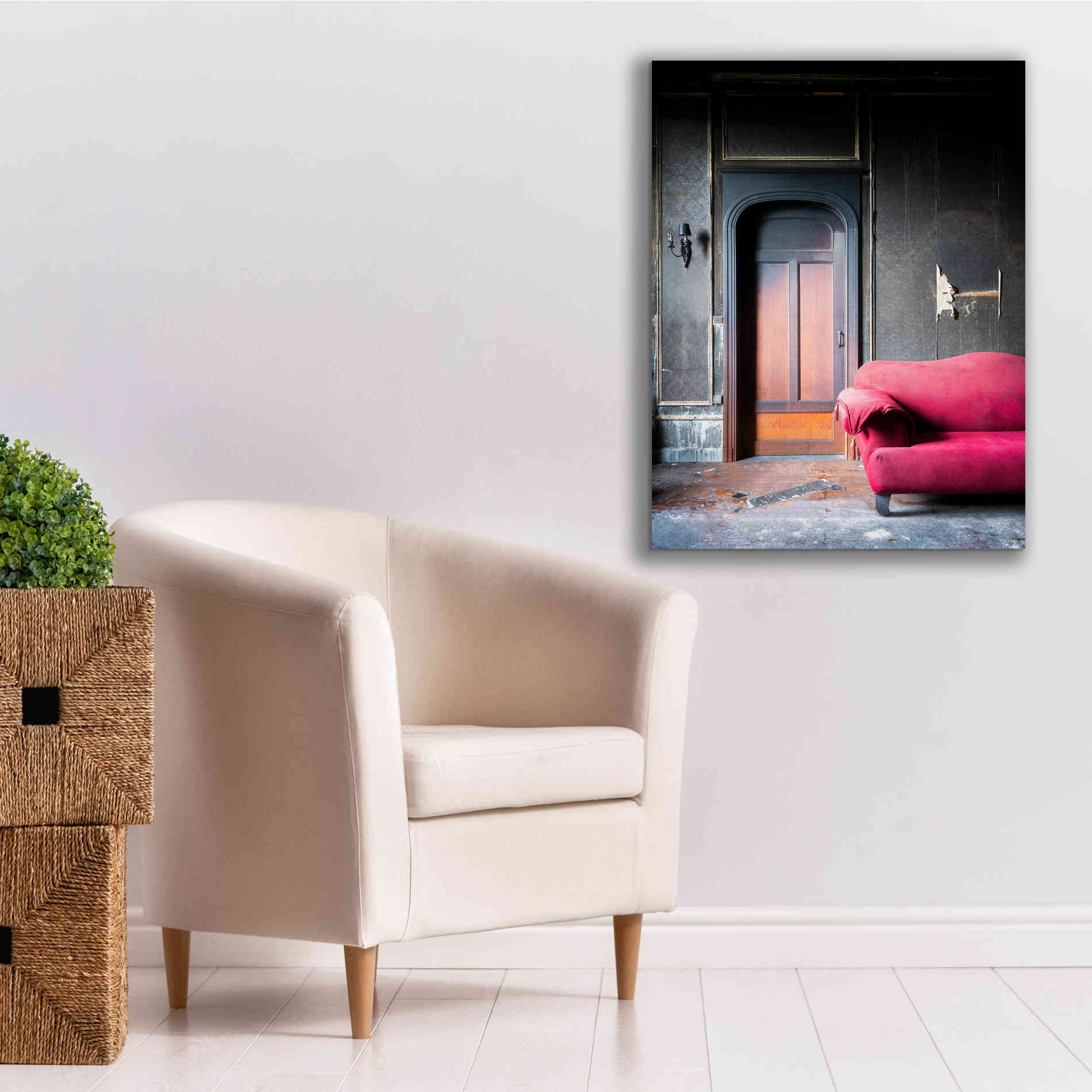 'Burned Bedroom' by Roman Robroek Giclee Canvas Wall Art,26 x 34