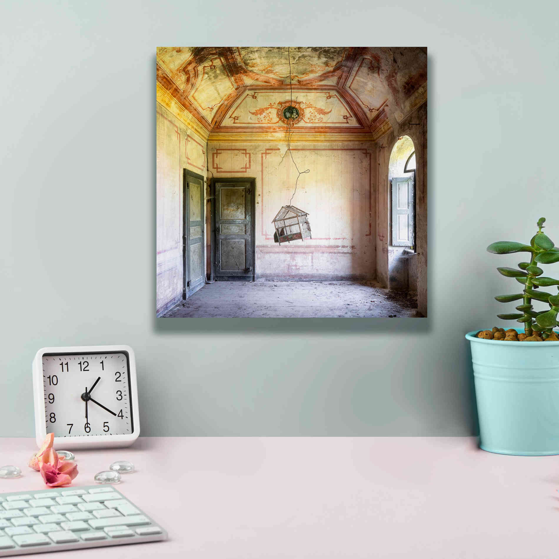 'Bird Cage' by Roman Robroek Giclee Canvas Wall Art,12 x 12