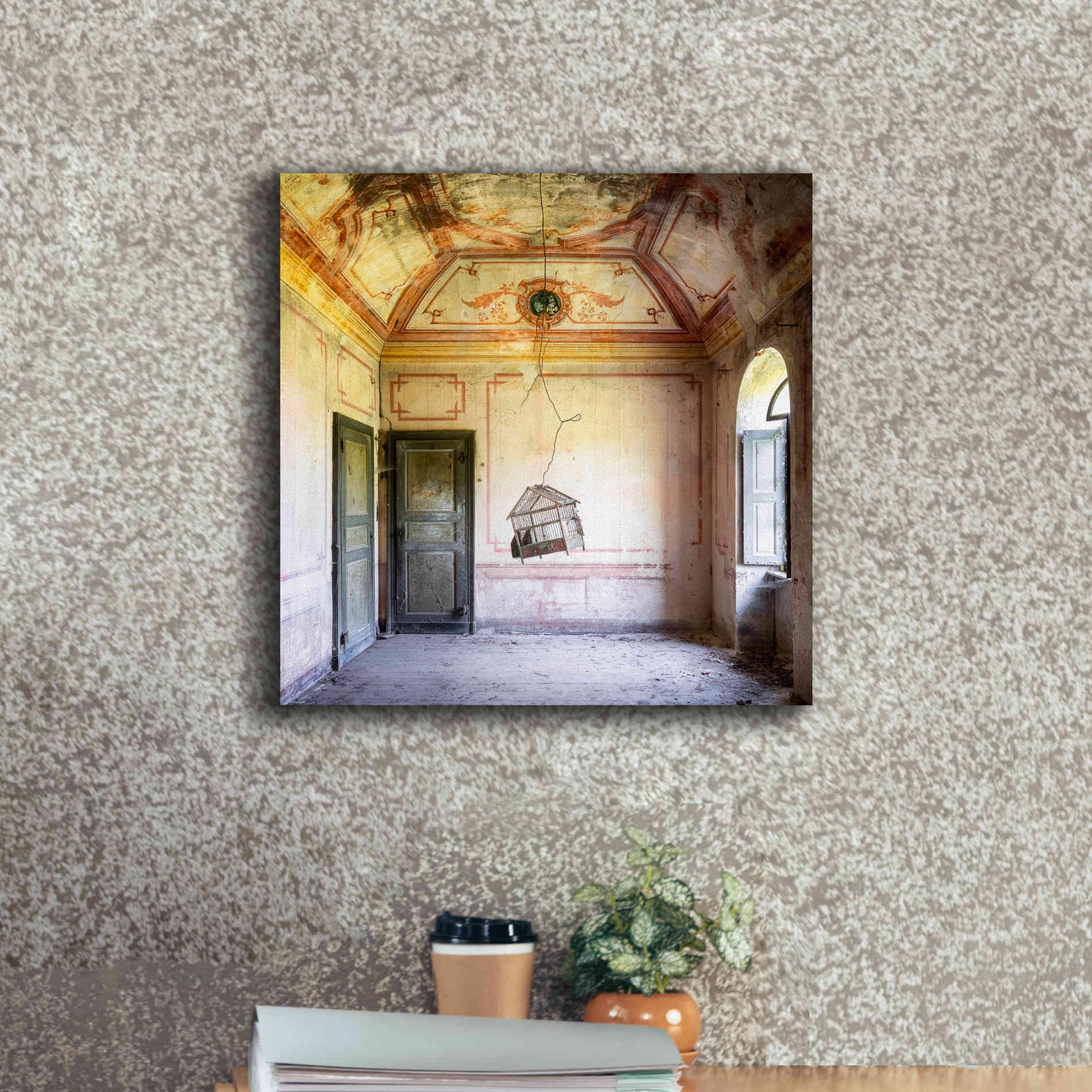 'Bird Cage' by Roman Robroek Giclee Canvas Wall Art,18 x 18