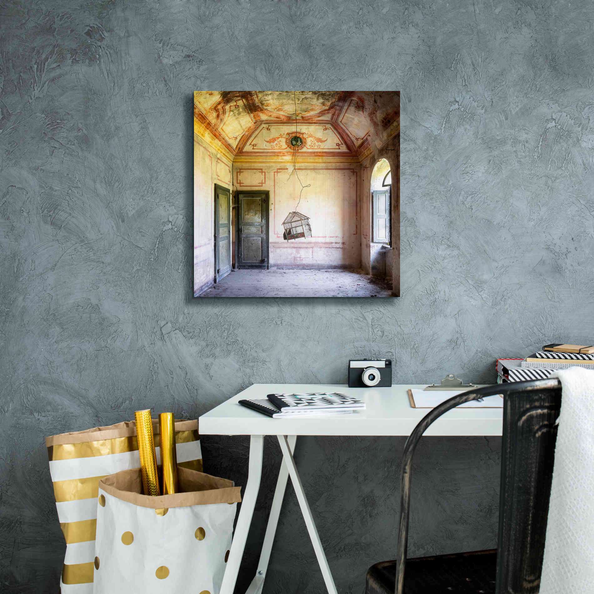 'Bird Cage' by Roman Robroek Giclee Canvas Wall Art,18 x 18