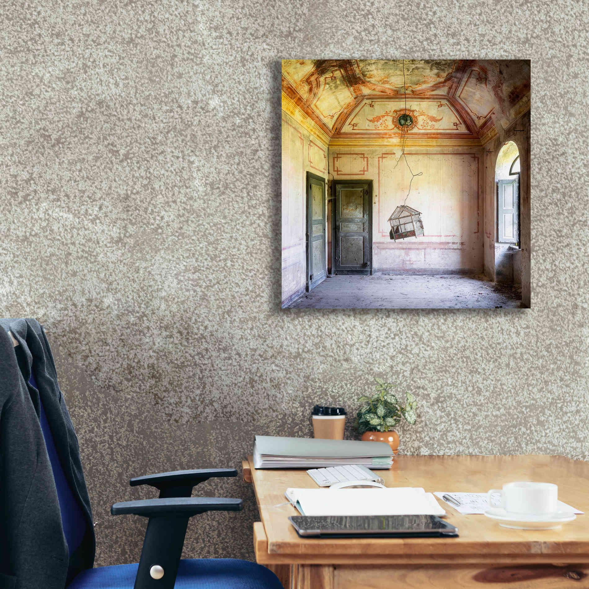 'Bird Cage' by Roman Robroek Giclee Canvas Wall Art,26 x 26