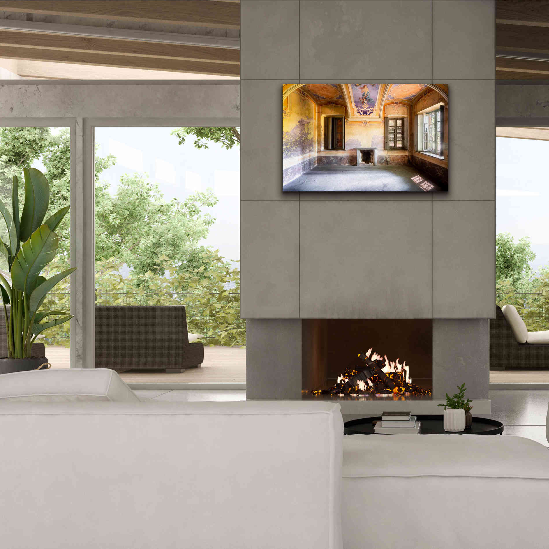 'Colored Farm' by Roman Robroek Giclee Canvas Wall Art,40 x 26