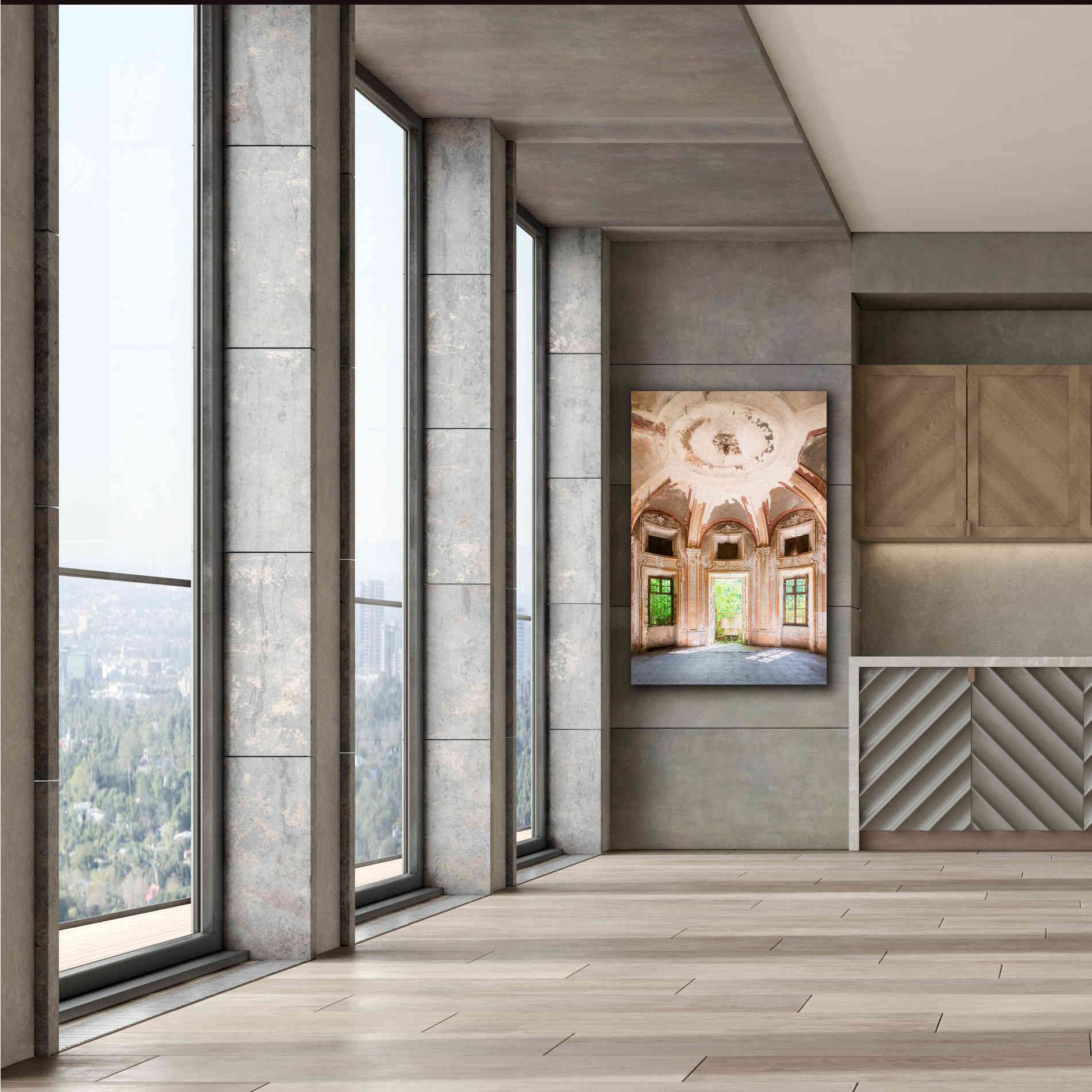 'Concrete Main Entrance' by Roman Robroek Giclee Canvas Wall Art,40 x 60