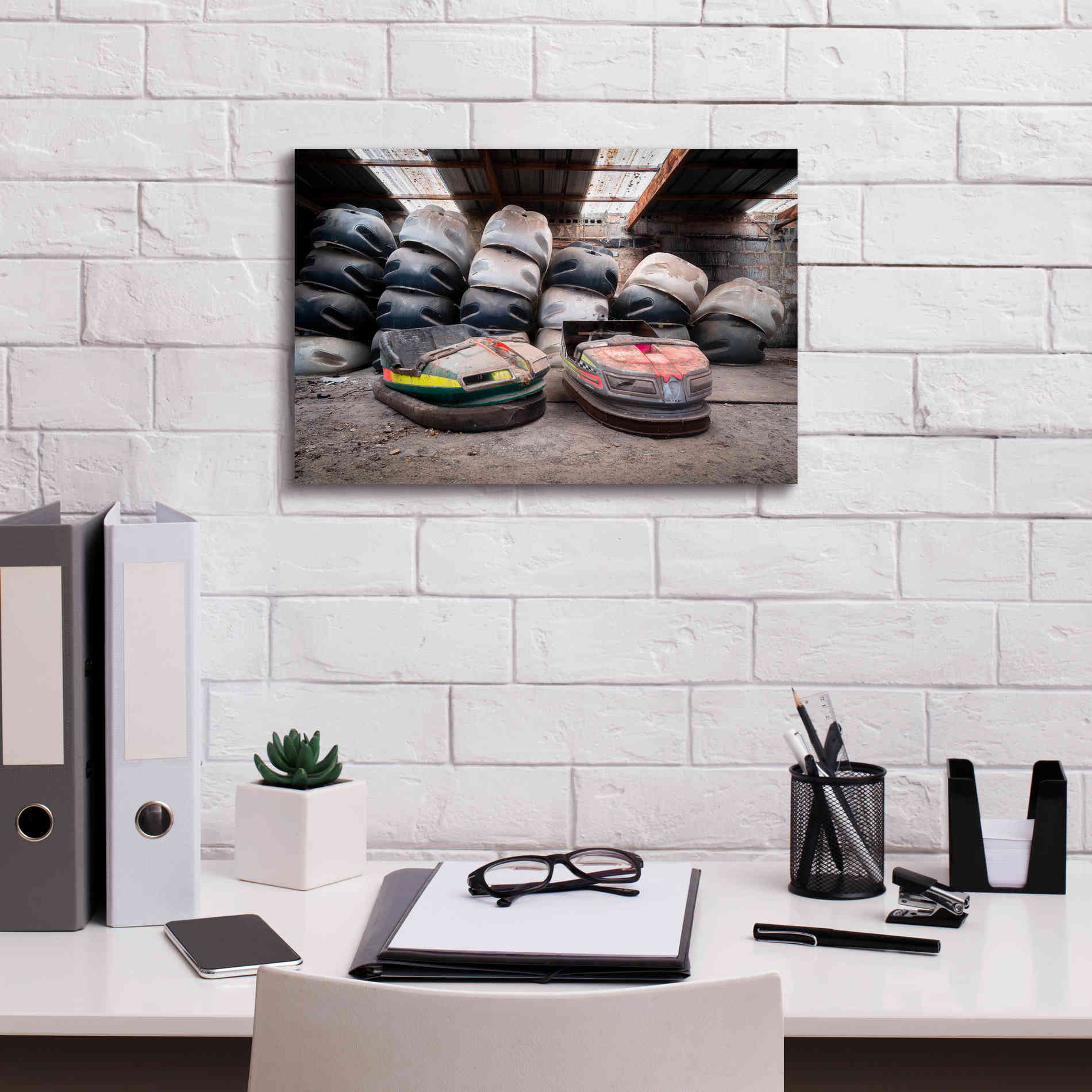 'Bumper Cars' by Roman Robroek Giclee Canvas Wall Art,18 x 12