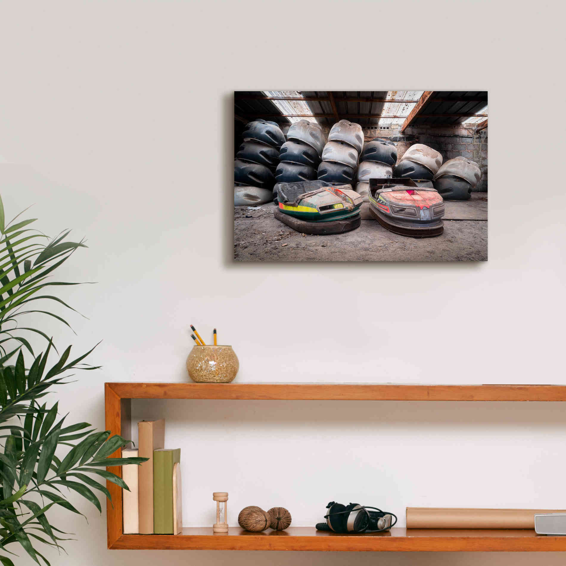 'Bumper Cars' by Roman Robroek Giclee Canvas Wall Art,18 x 12