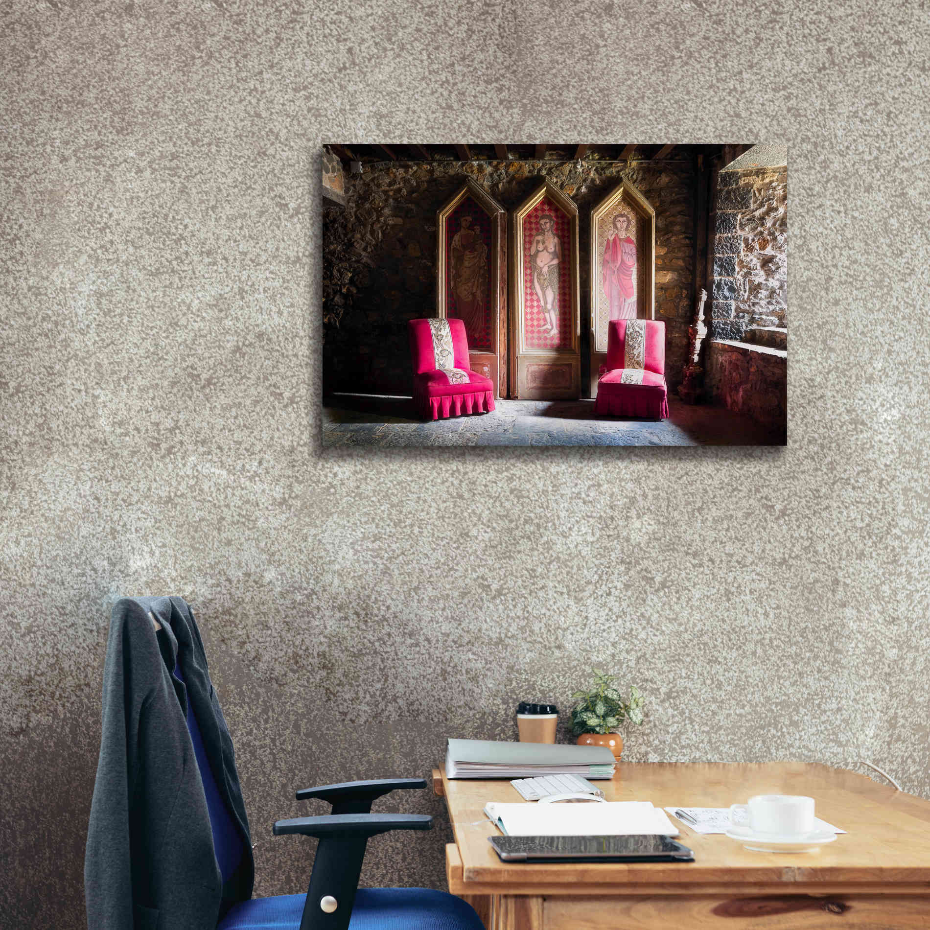 'Colorful Chairs' by Roman Robroek Giclee Canvas Wall Art,40 x 26