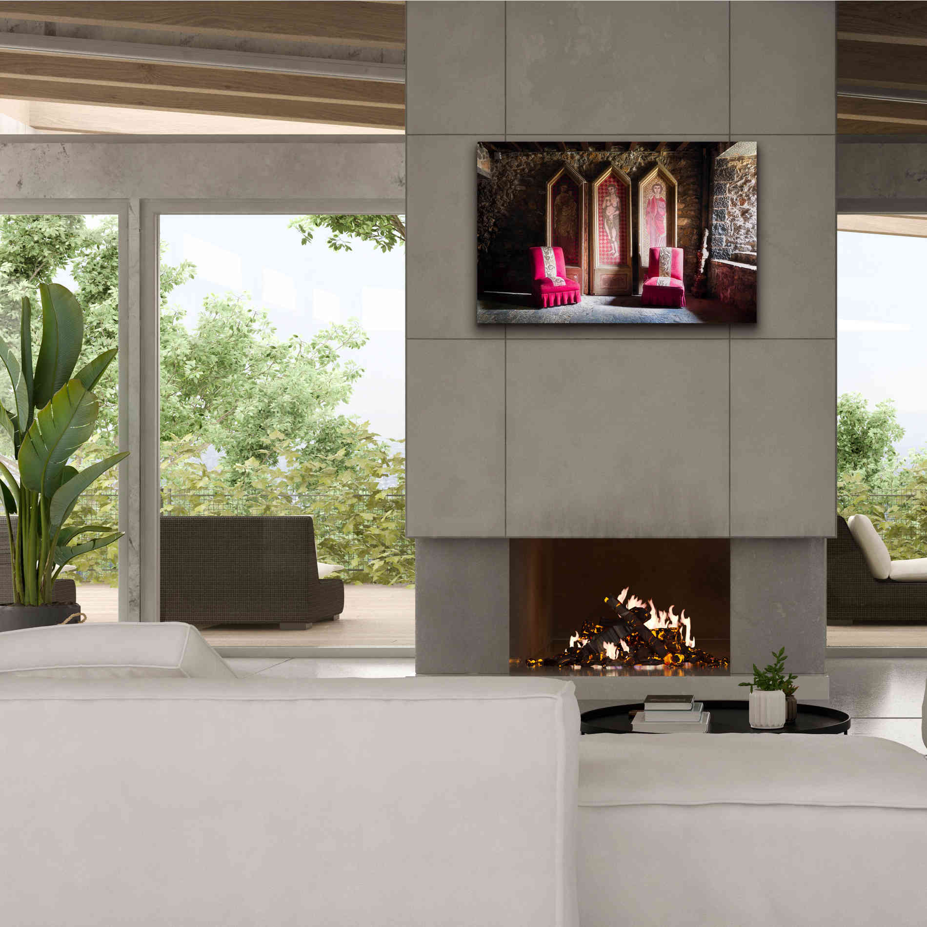 'Colorful Chairs' by Roman Robroek Giclee Canvas Wall Art,40 x 26