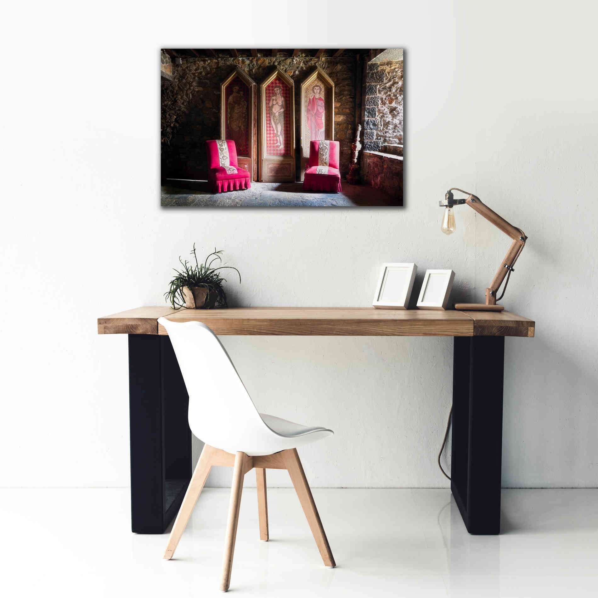 'Colorful Chairs' by Roman Robroek Giclee Canvas Wall Art,40 x 26