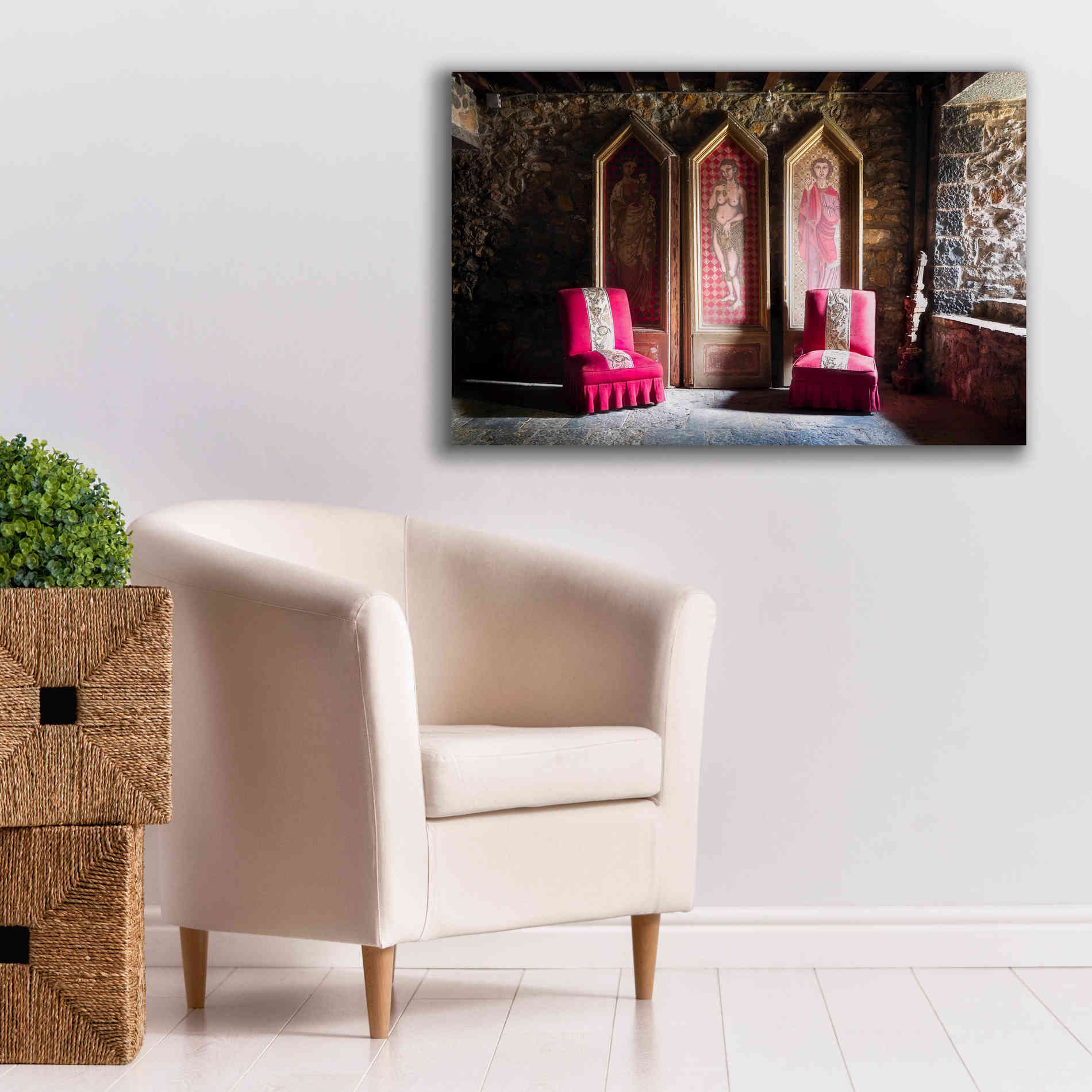 'Colorful Chairs' by Roman Robroek Giclee Canvas Wall Art,40 x 26