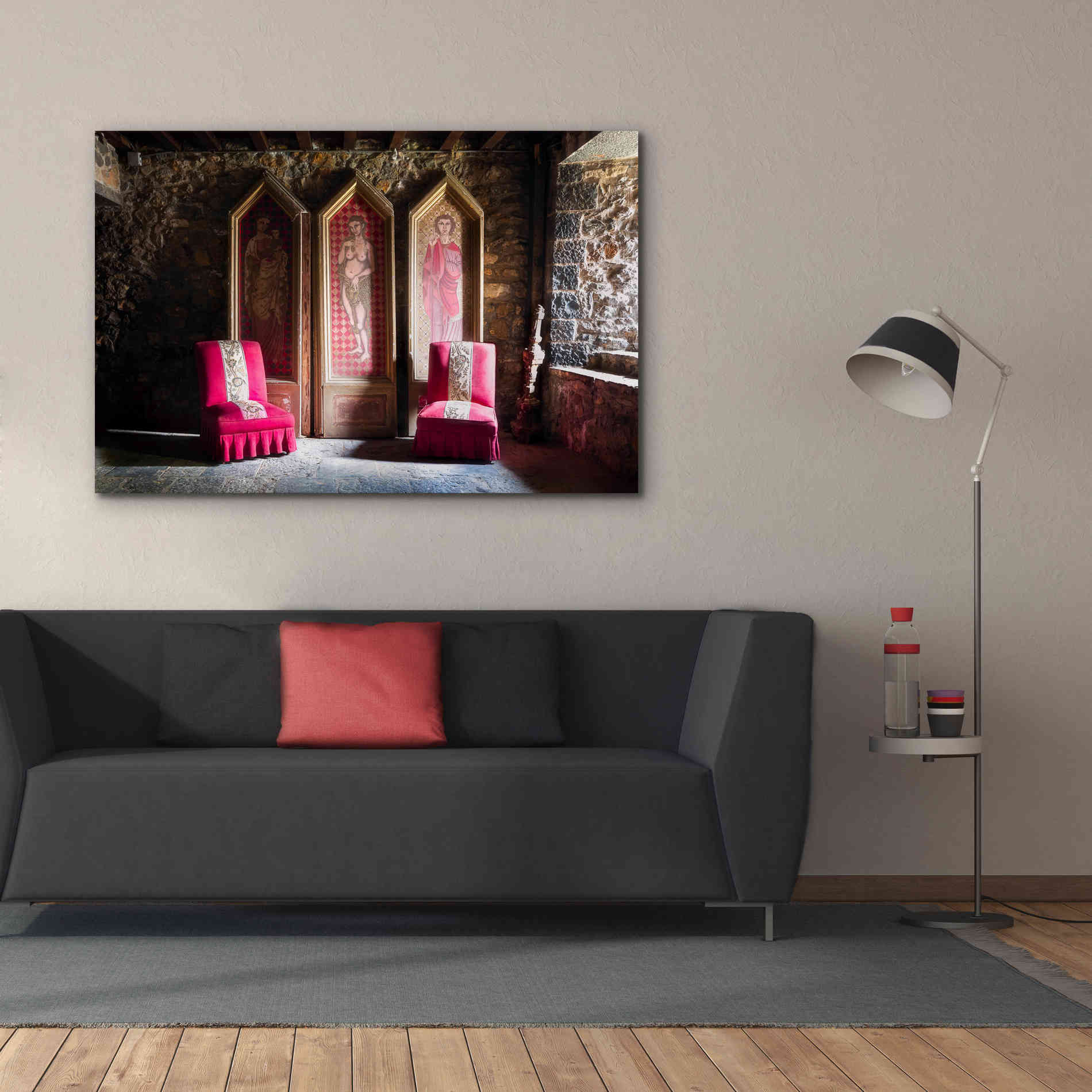 'Colorful Chairs' by Roman Robroek Giclee Canvas Wall Art,60 x 40