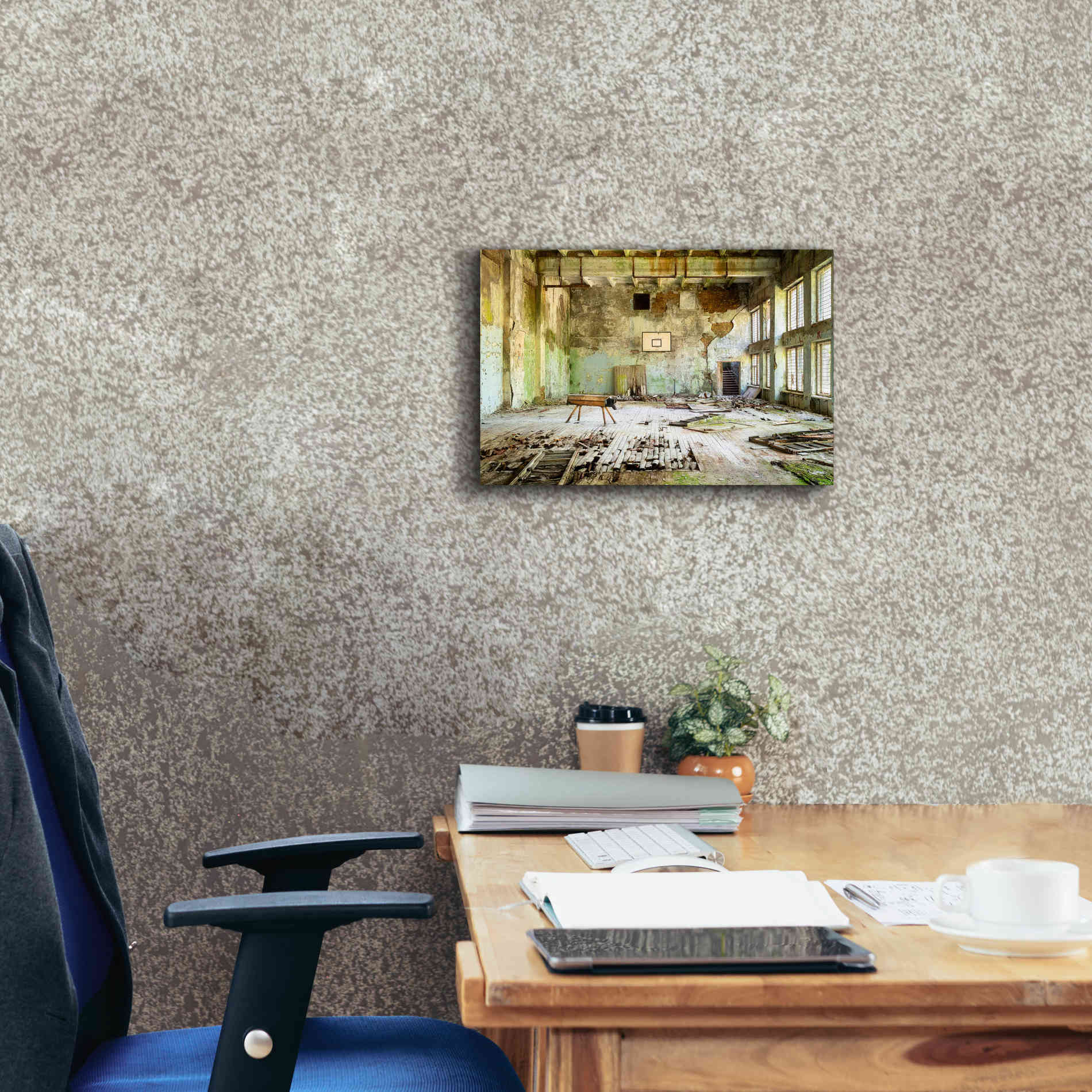 'Old Abandoned Gym' by Roman Robroek Giclee Canvas Wall Art,18 x 12