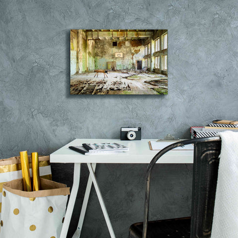 Image of 'Old Abandoned Gym' by Roman Robroek Giclee Canvas Wall Art,18 x 12