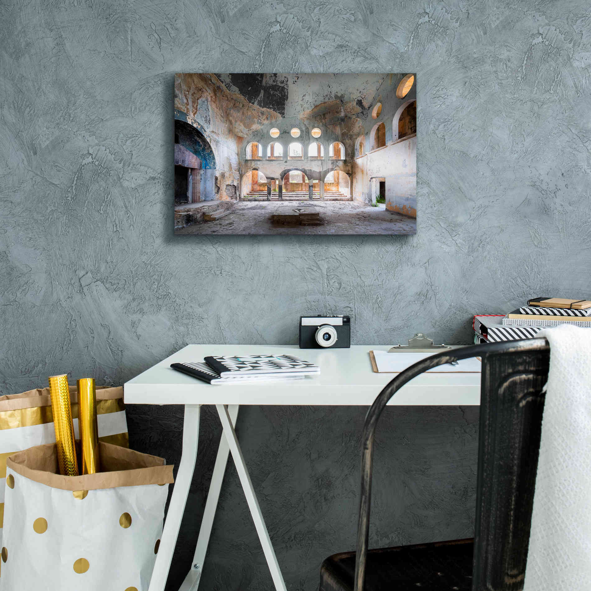 'Concrete Synagogue' by Roman Robroek Giclee Canvas Wall Art,18 x 12