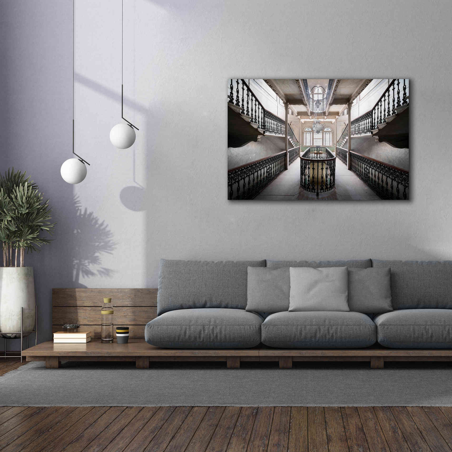 'Elegant Stairs' by Roman Robroek Giclee Canvas Wall Art,60 x 40