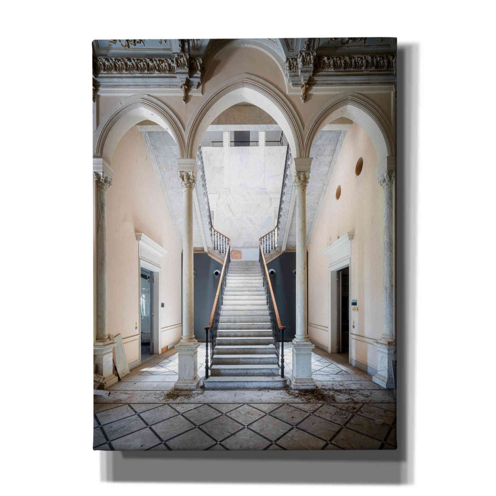 'Gray Staircase' by Roman Robroek Giclee Canvas Wall Art