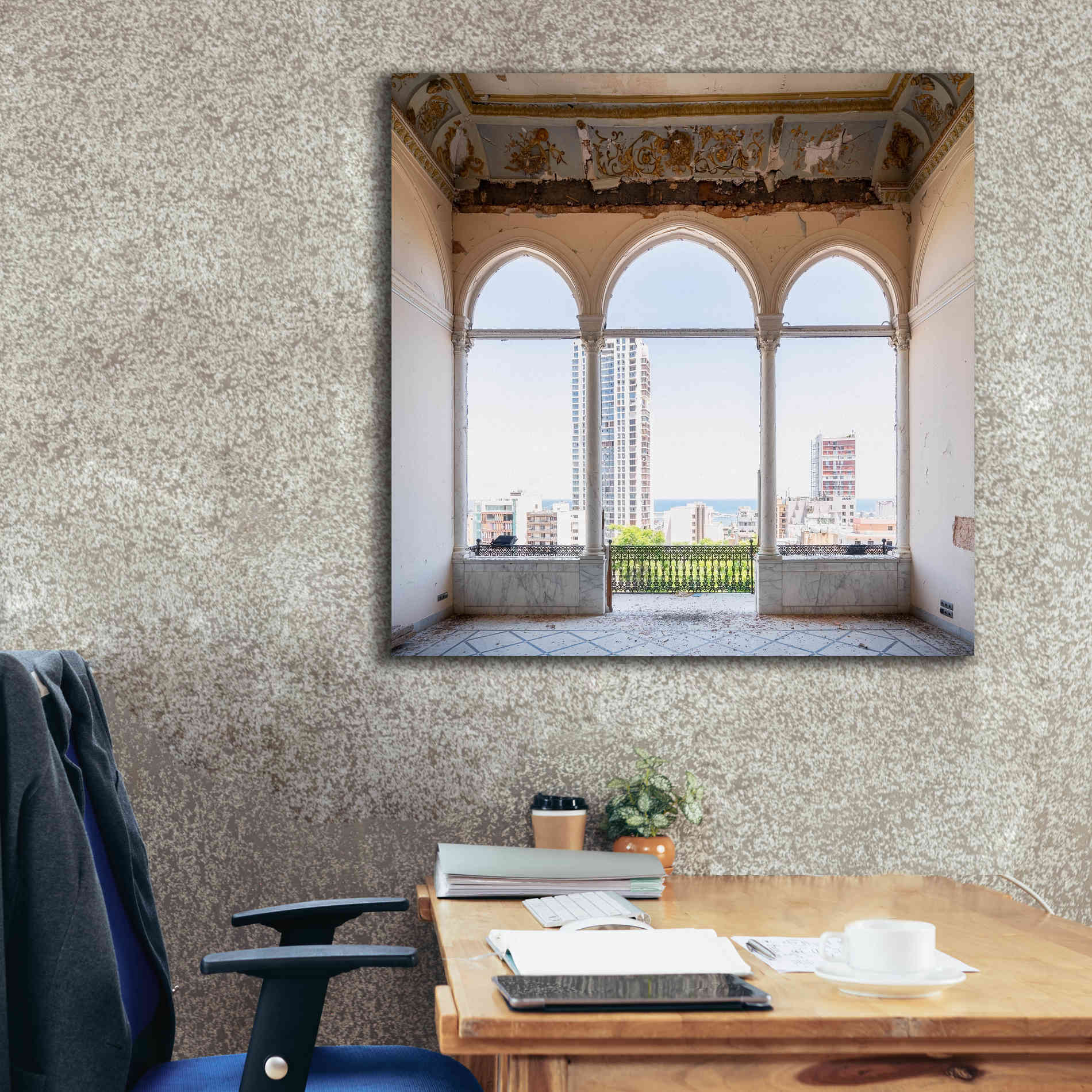 'View At The Sea' by Roman Robroek Giclee Canvas Wall Art,37 x 37