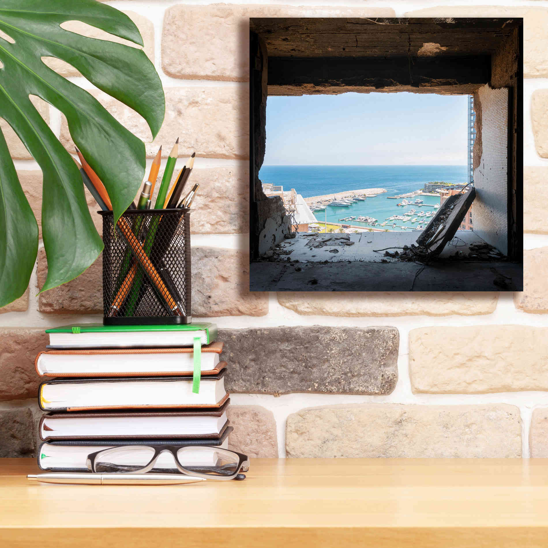 'Broken Sea View' by Roman Robroek Giclee Canvas Wall Art,12 x 12