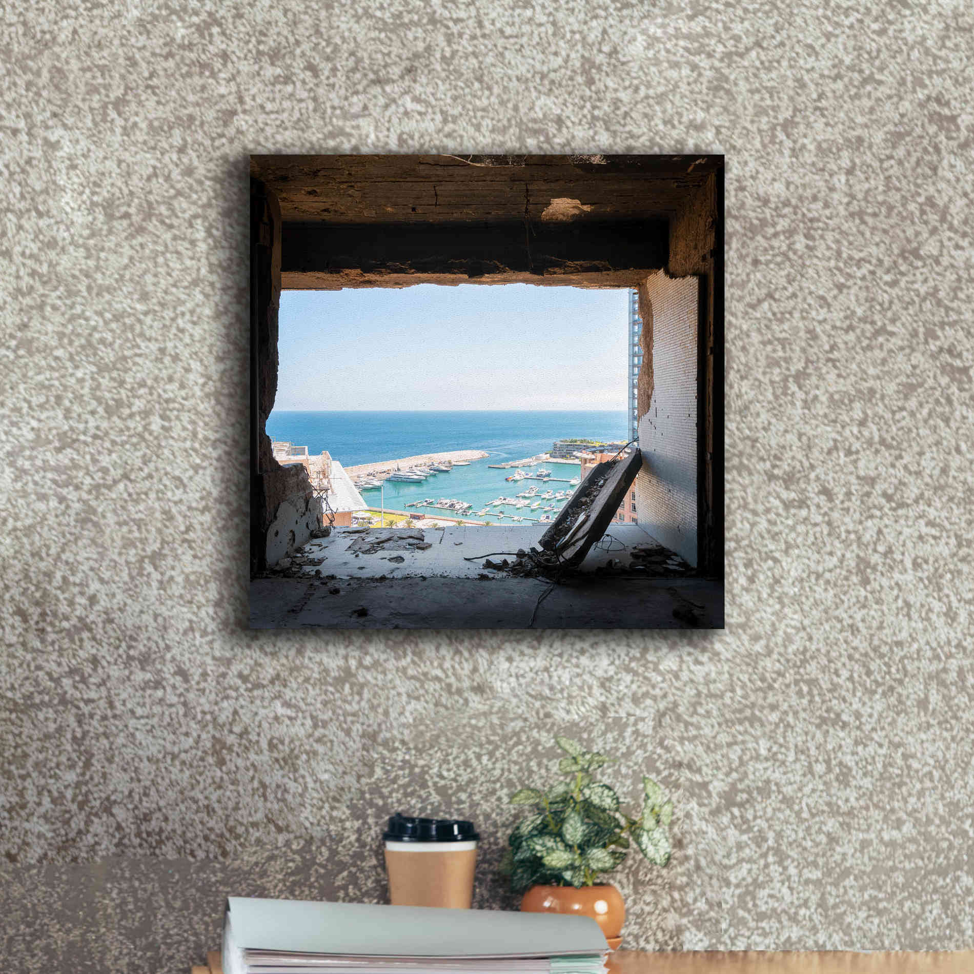 'Broken Sea View' by Roman Robroek Giclee Canvas Wall Art,18 x 18