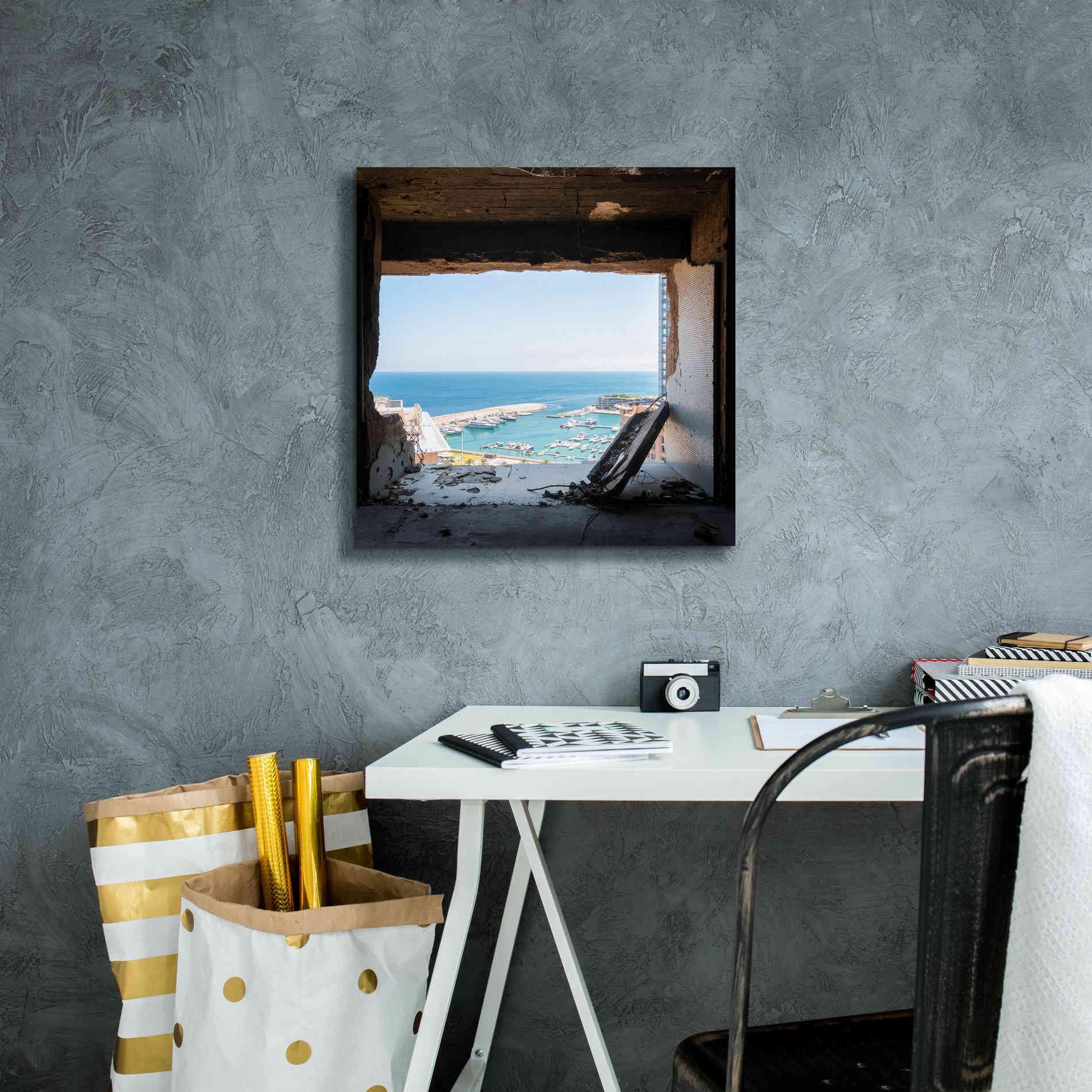 'Broken Sea View' by Roman Robroek Giclee Canvas Wall Art,18 x 18