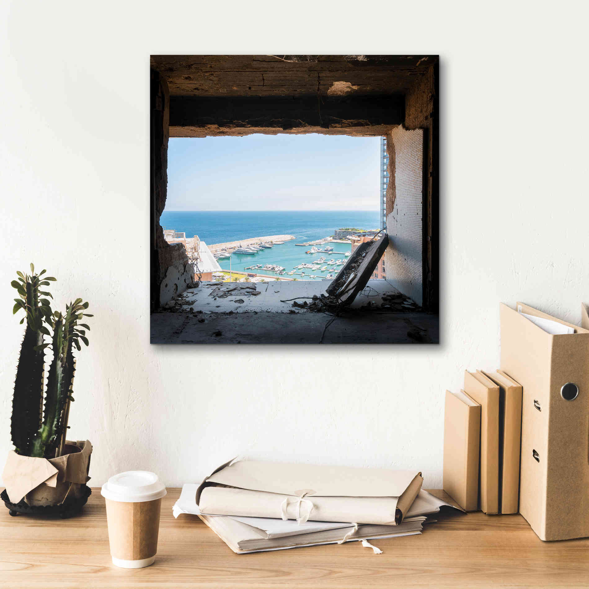 'Broken Sea View' by Roman Robroek Giclee Canvas Wall Art,18 x 18