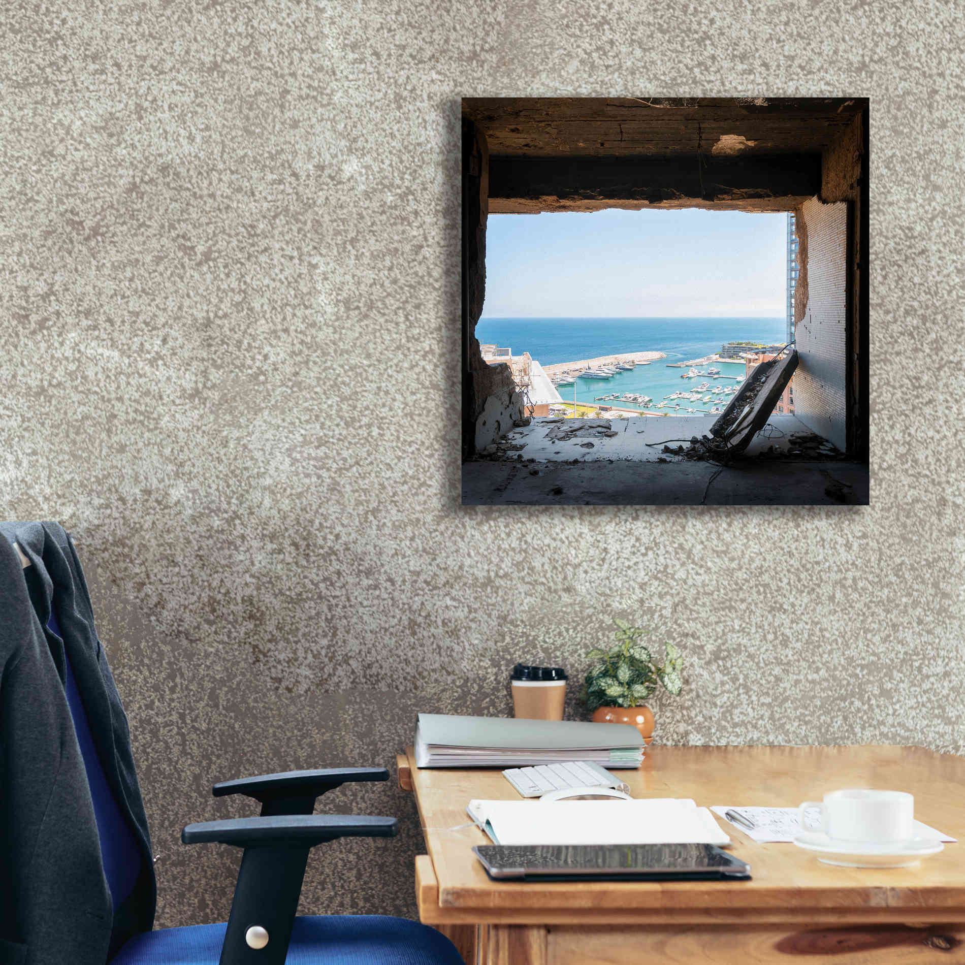 'Broken Sea View' by Roman Robroek Giclee Canvas Wall Art,26 x 26