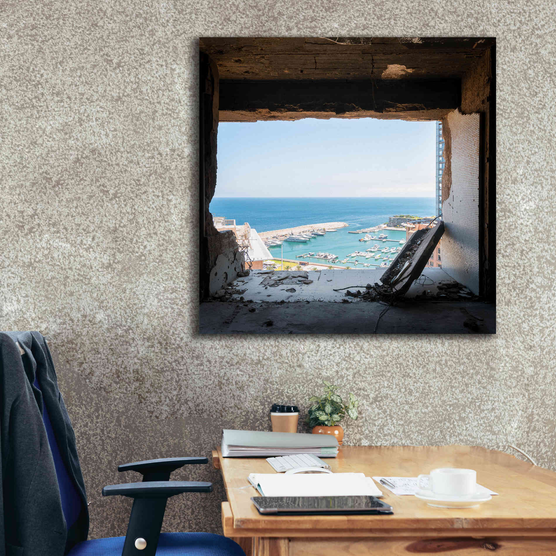 'Broken Sea View' by Roman Robroek Giclee Canvas Wall Art,37 x 37